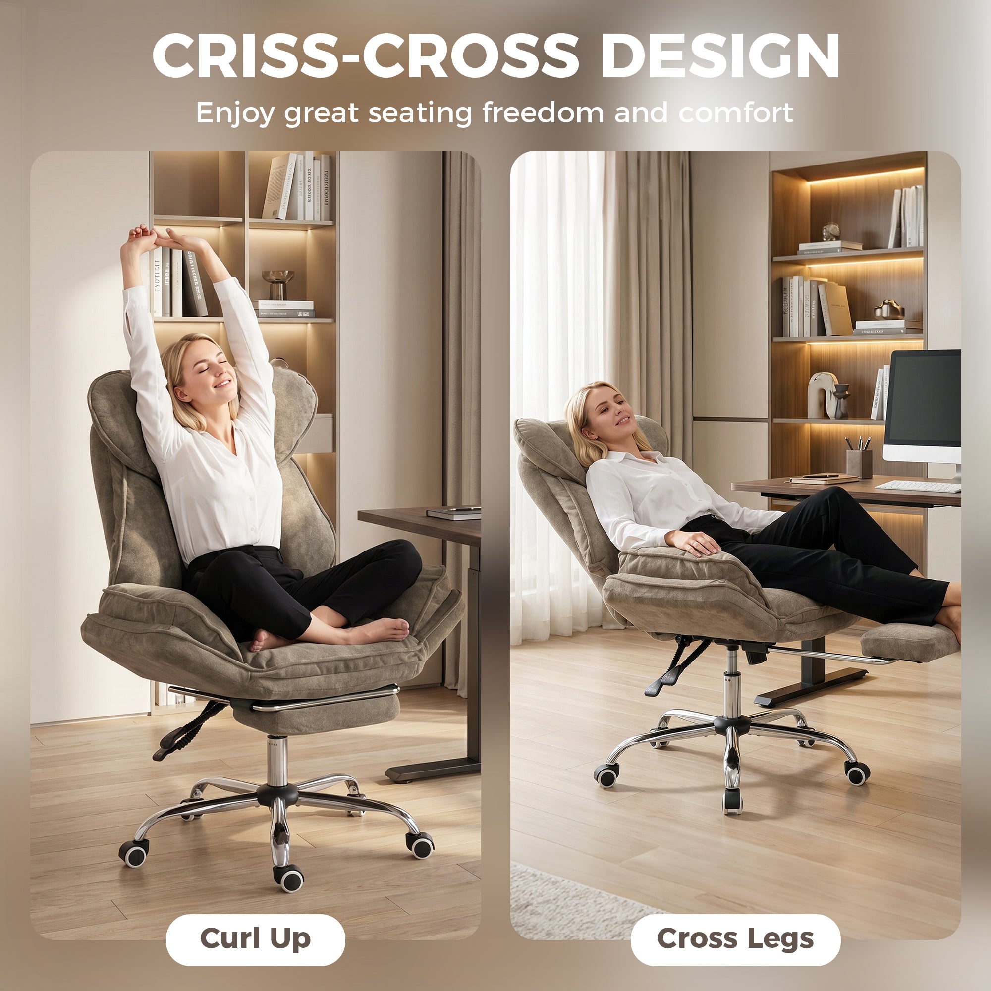 Big and Tall Office Chair - Brown Snowflake Velvet Reclining-Office Products > Office Furniture > Office Chairs-DECOROLALA