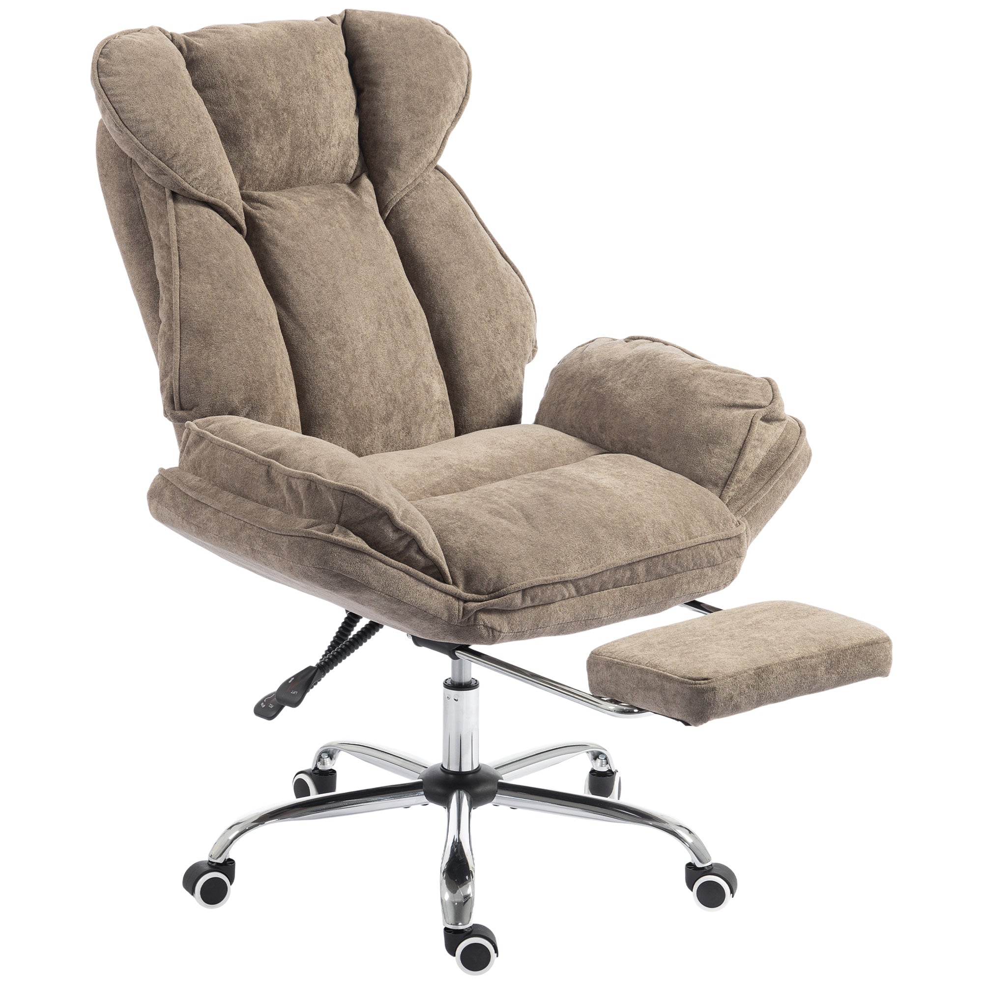 Big and Tall Office Chair - Brown Snowflake Velvet Reclining-Office Products > Office Furniture > Office Chairs-DECOROLALA