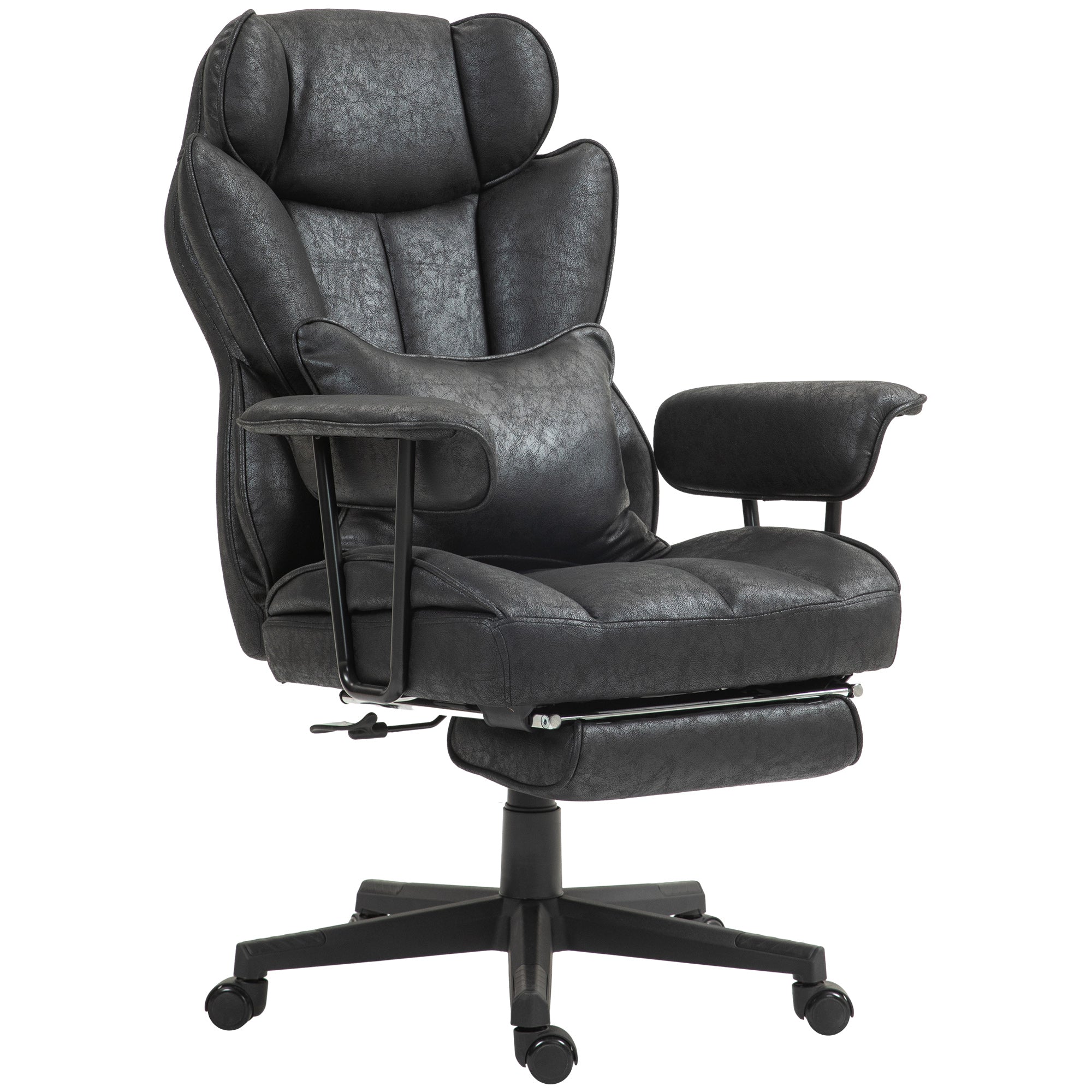 Big and Tall Office Chair with Footrest - 400lbs Black-Office Products > Office Furniture > Office Chairs > Executive & Manager Chairs-DECOROLALA