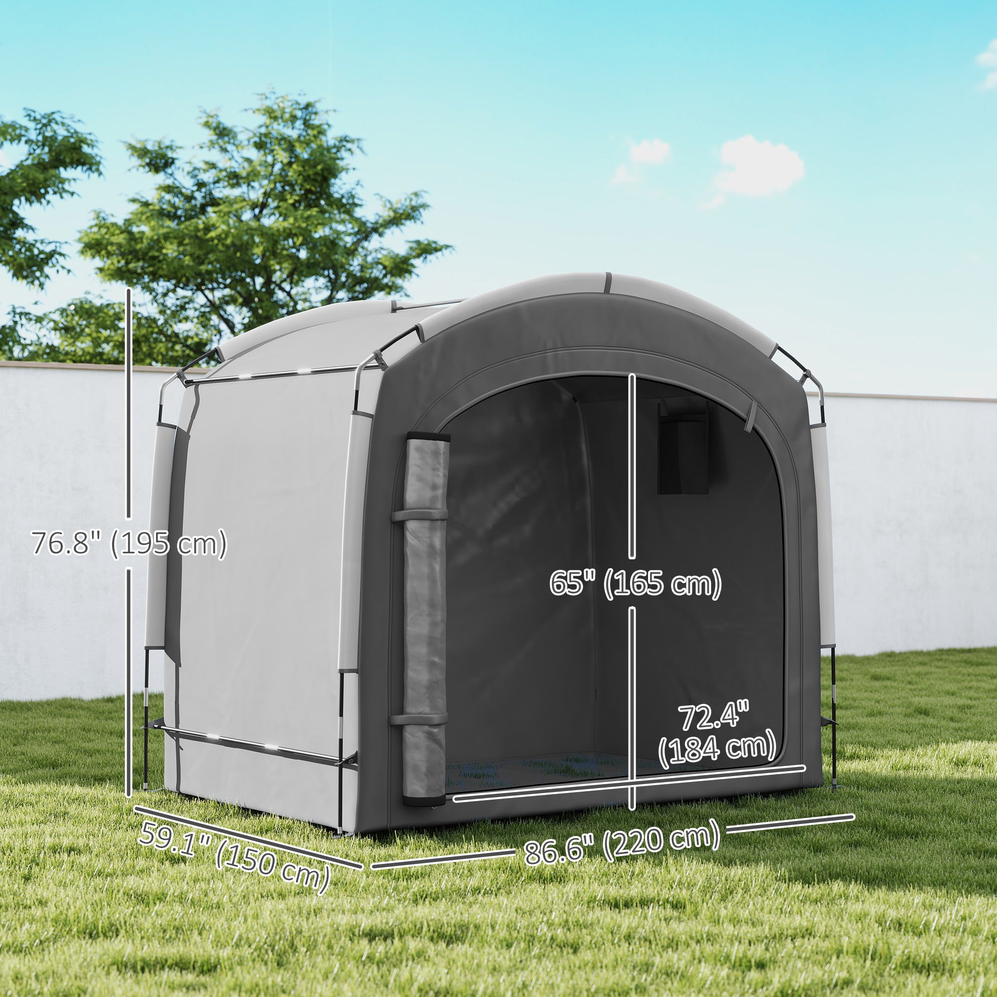 Bike Storage Shed Tent - Waterproof 3-4 Bicycle Cover Dark Grey-Patio & Garden > Lawn & Garden > Sheds-DECOROLALA