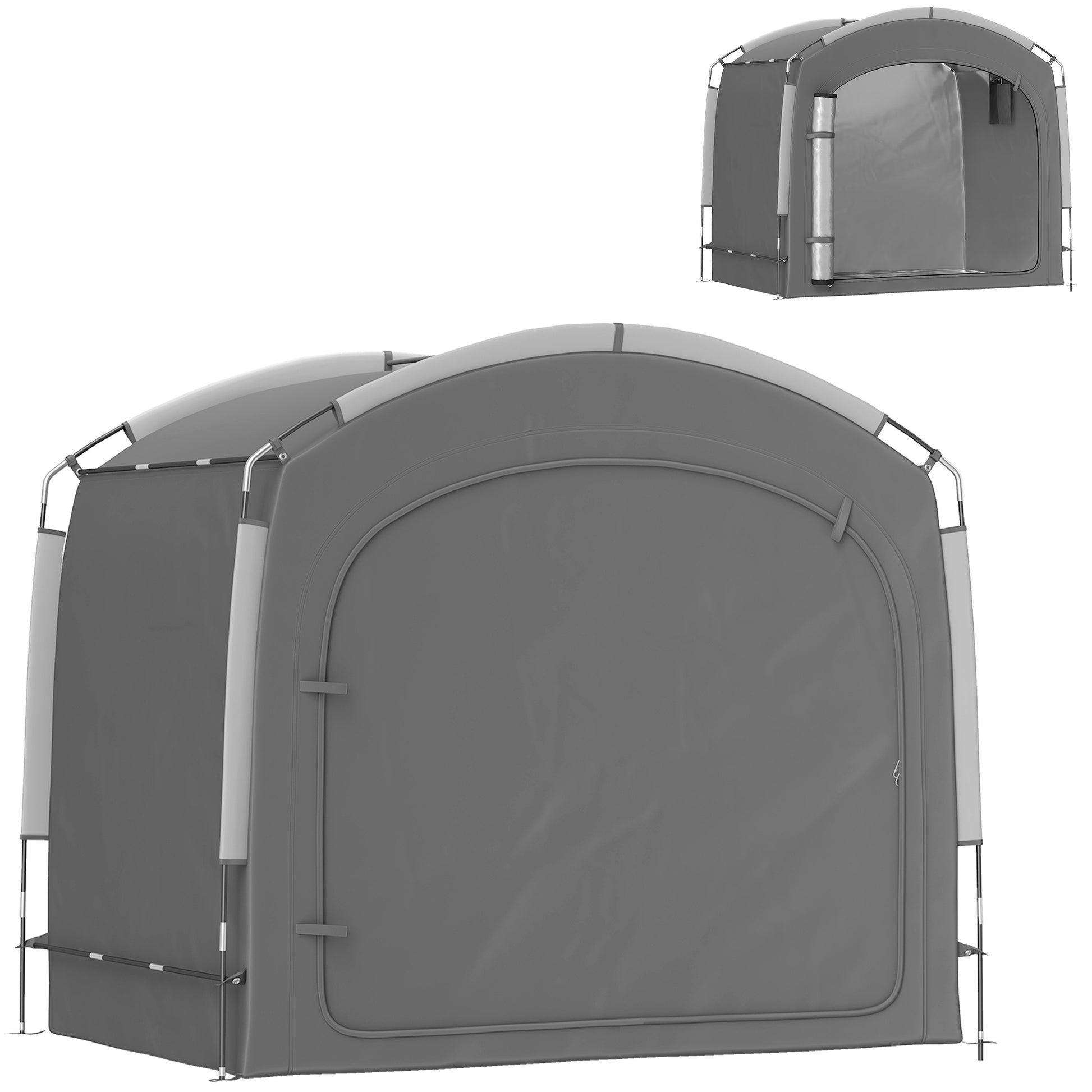 Bike Storage Shed Tent - Waterproof 3-4 Bicycle Cover Dark Grey-Patio & Garden > Lawn & Garden > Sheds-DECOROLALA