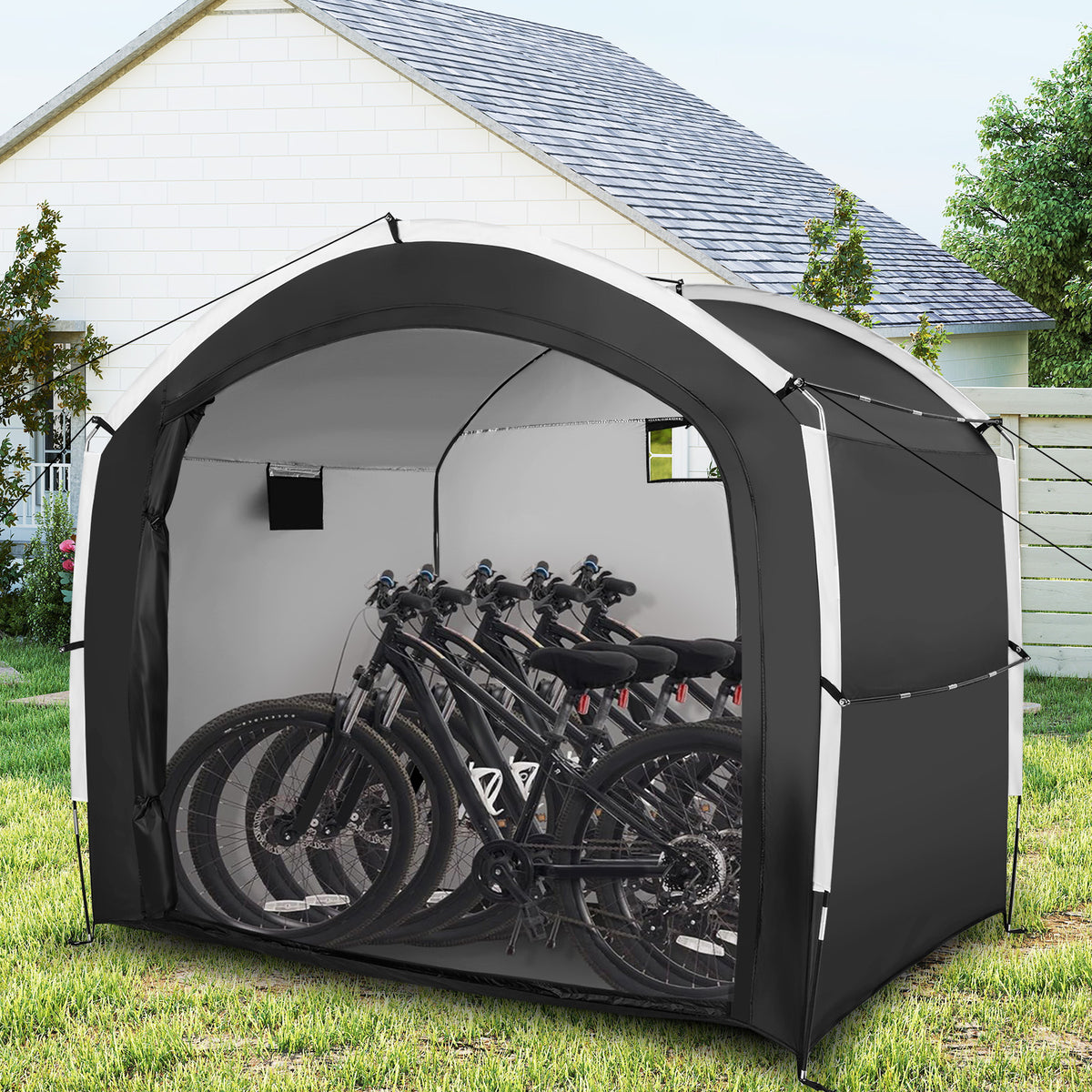 Bike Storage Shed Tent with PU4000MM Waterproof 210D Oxford Fabric for 5 Bikes-Carports-DECOROLALA