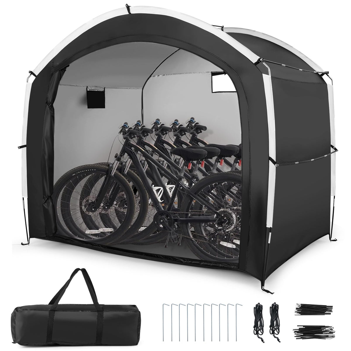 Bike Storage Shed Tent with PU4000MM Waterproof 210D Oxford Fabric for 5 Bikes-Carports-DECOROLALA