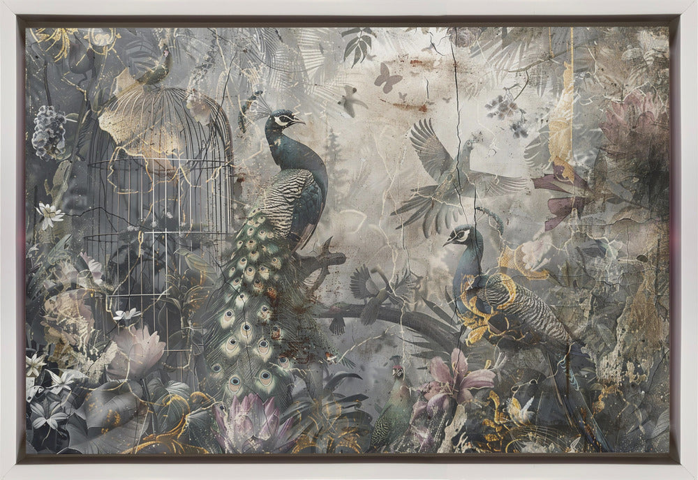 Bird Birds Animal Vintage Art Illustration Wallart 17-canvas-DECOROLALA