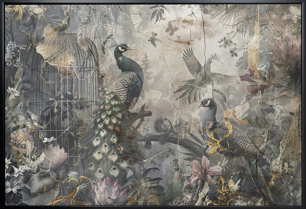 Bird Birds Animal Vintage Art Illustration Wallart 17-canvas-DECOROLALA