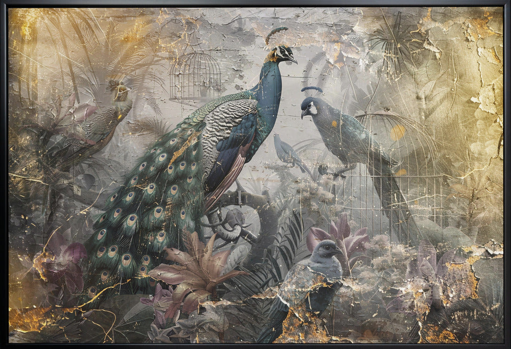 Bird Birds Animal Vintage Art Illustration Wallart 18-canvas-DECOROLALA