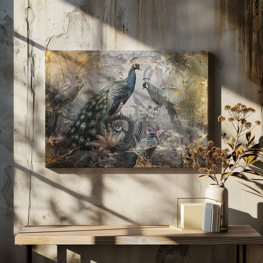 Bird Birds Animal Vintage Art Illustration Wallart 18-canvas-DECOROLALA