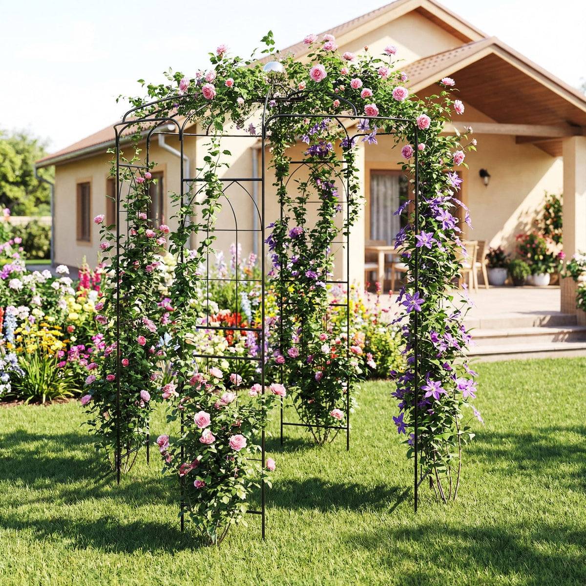 Birdcage Shape Gazebo for Climbing Plants and Wedding Ceremony Decoration-Garden Arbors-DECOROLALA