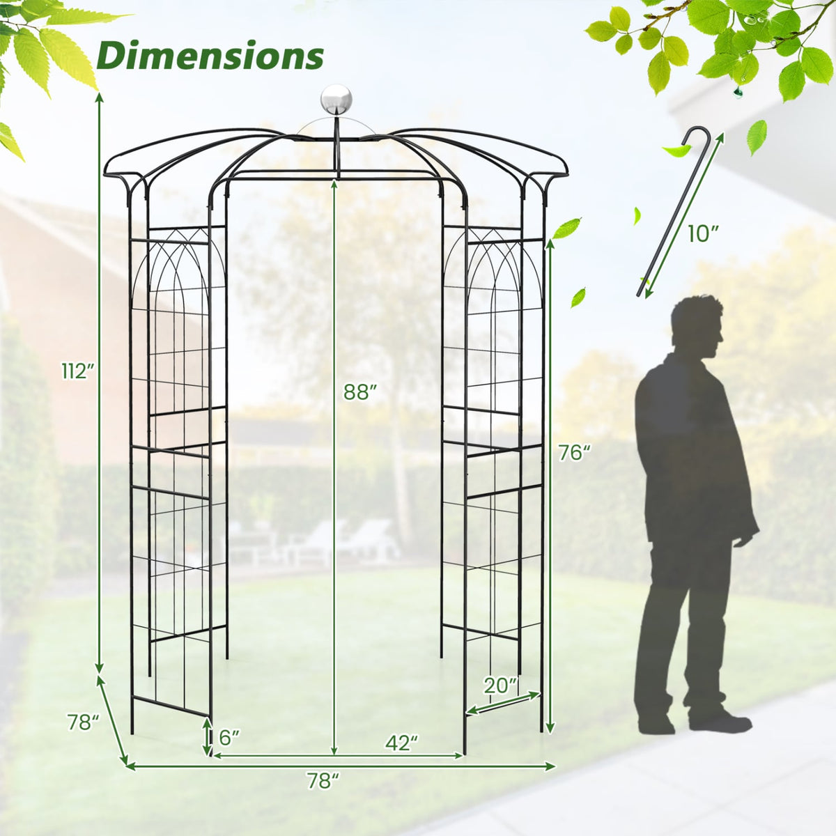 Birdcage Shape Gazebo for Climbing Plants and Wedding Ceremony Decoration-Garden Arbors-DECOROLALA