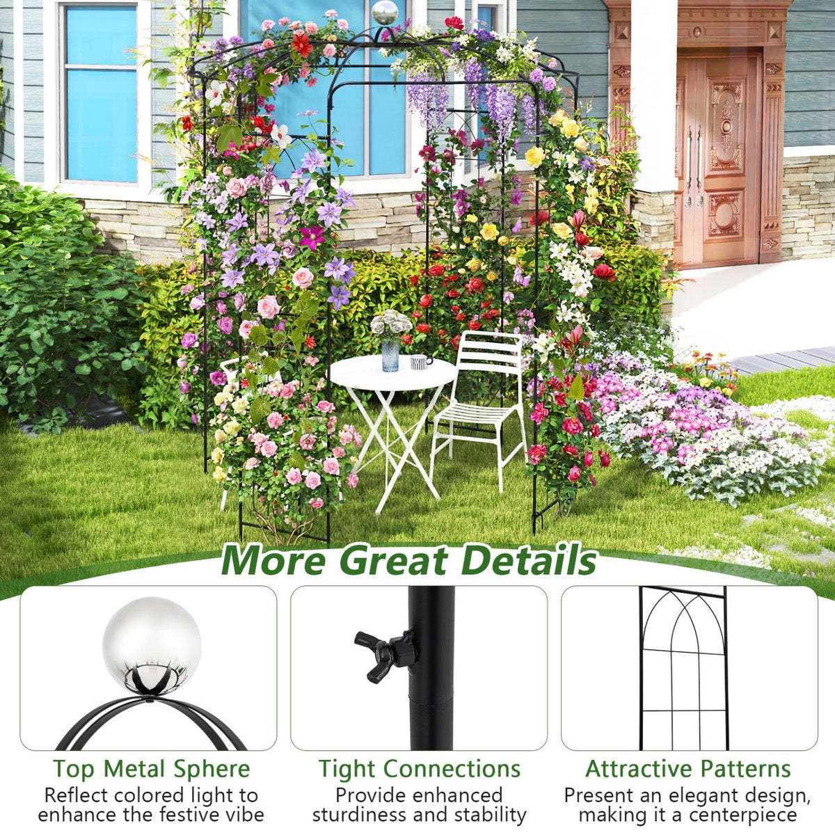 Birdcage Shape Gazebo for Climbing Plants and Wedding Ceremony Decoration-Garden Arbors-DECOROLALA