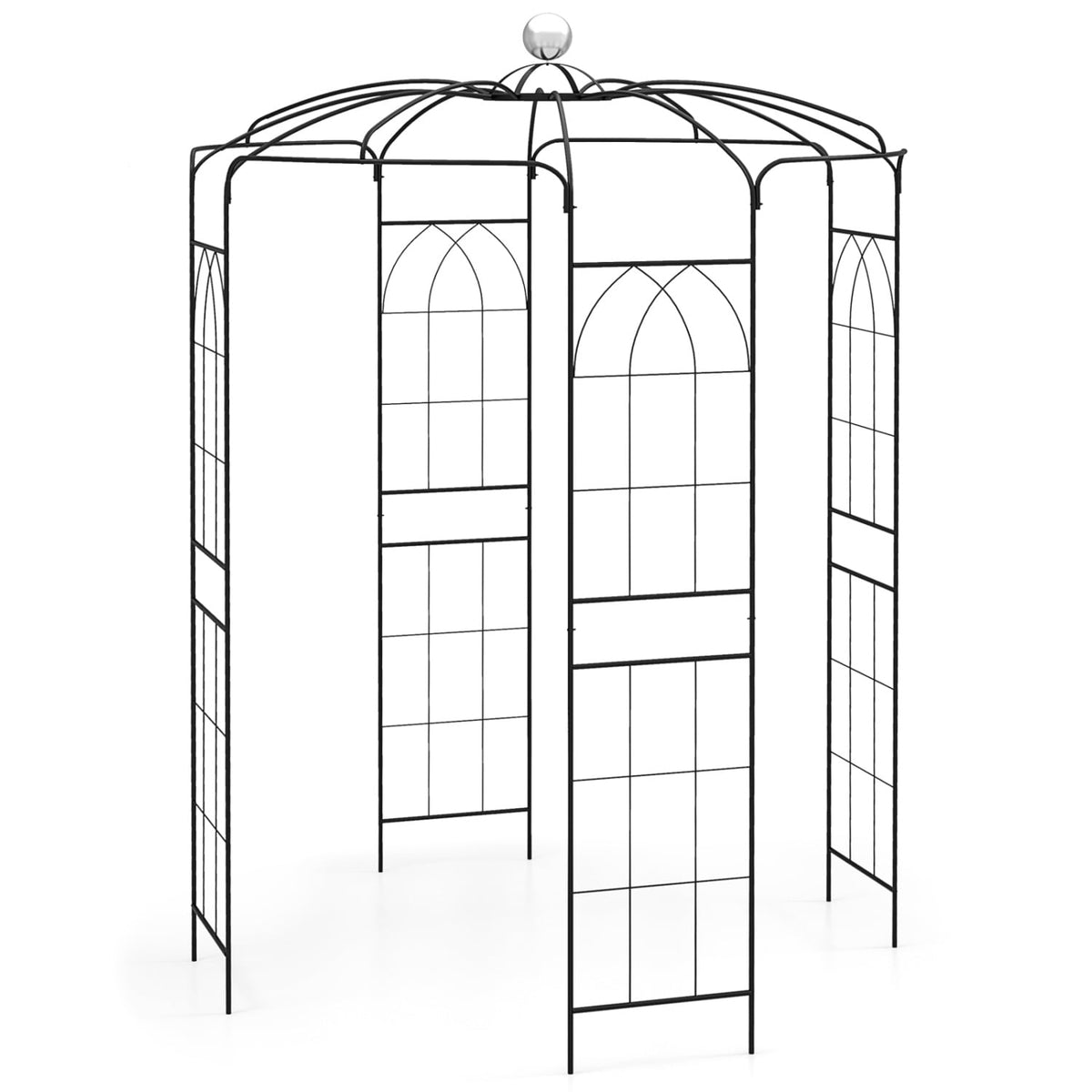 Birdcage Shape Gazebo for Climbing Plants and Wedding Ceremony Decoration-Garden Arbors-DECOROLALA