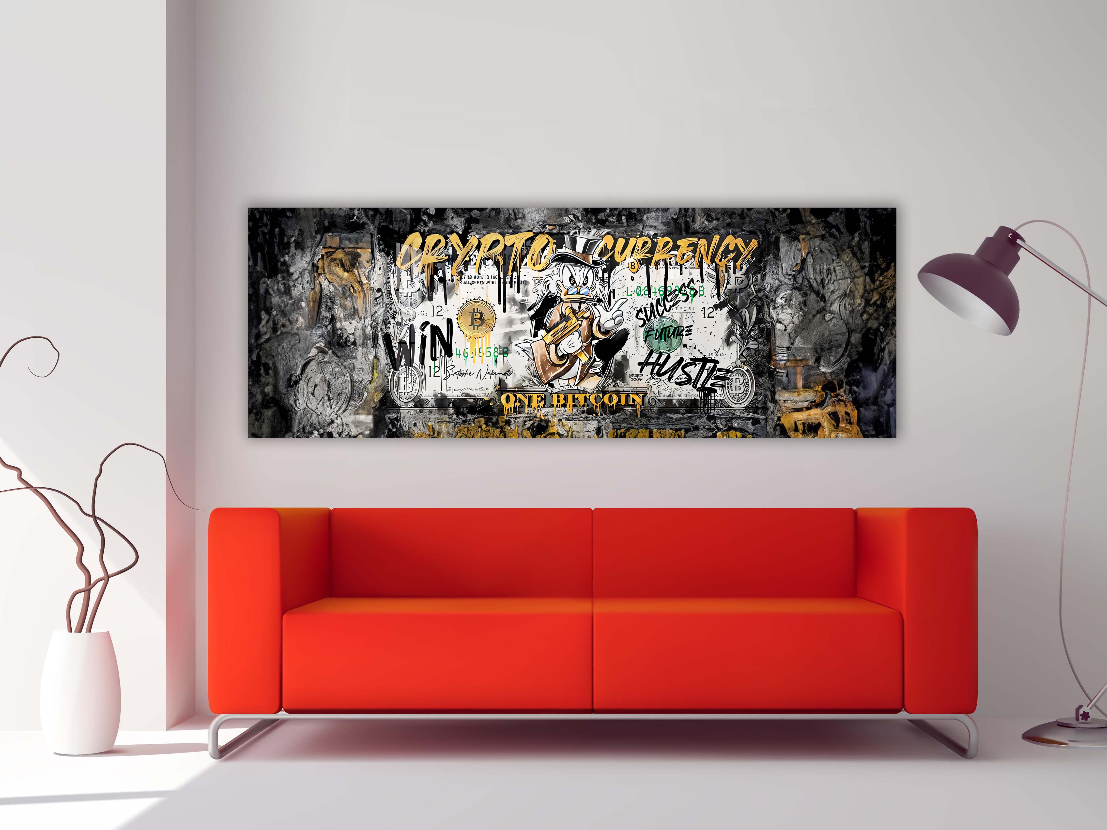 Bitcoin Pop Art Canvas 72x24 - Ready to Hang-Wall Art-DECOROLALA