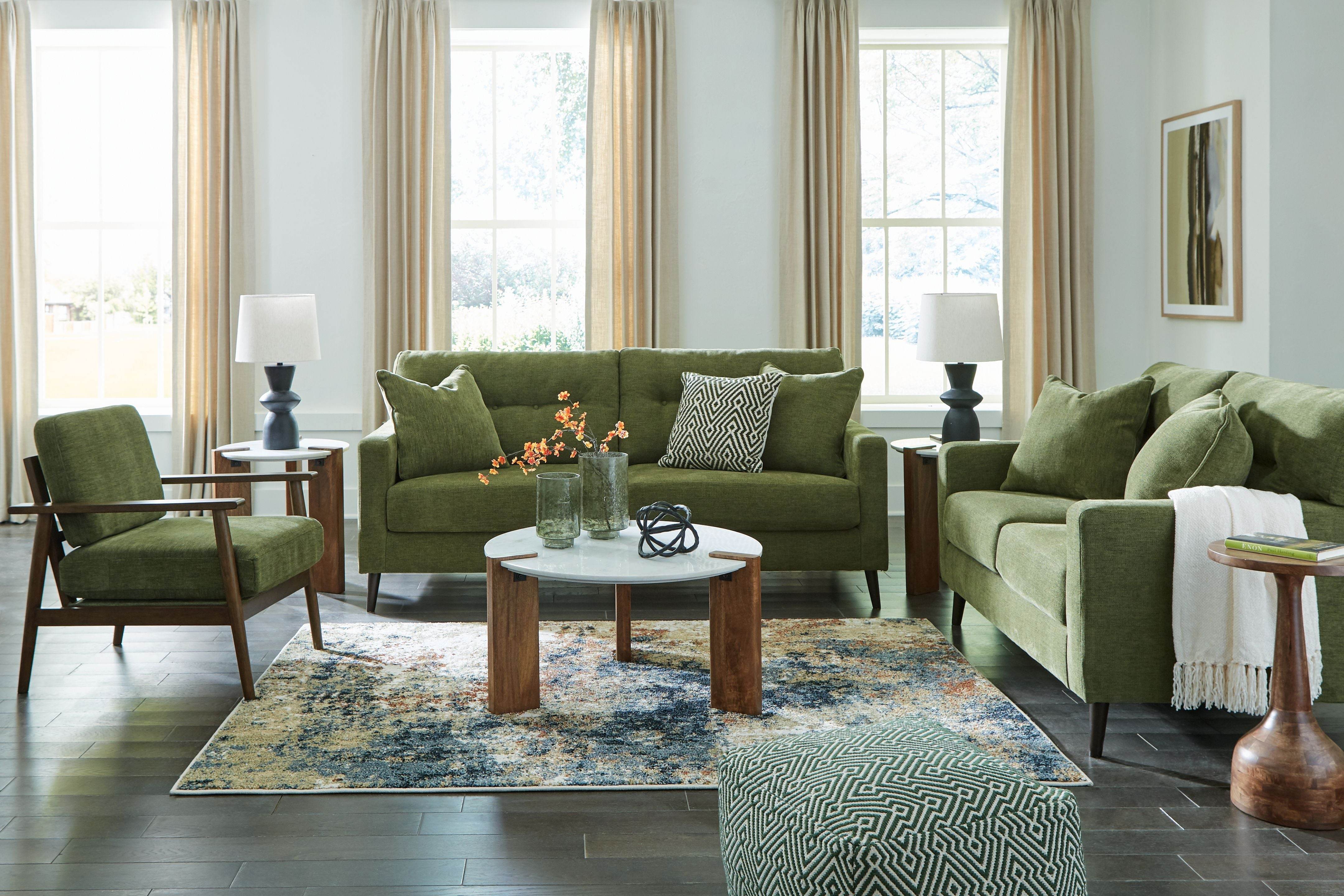 Bixler Living Room Set - Navy Sofa Loveseat-Stationary Sofas & Loveseats-DECOROLALA