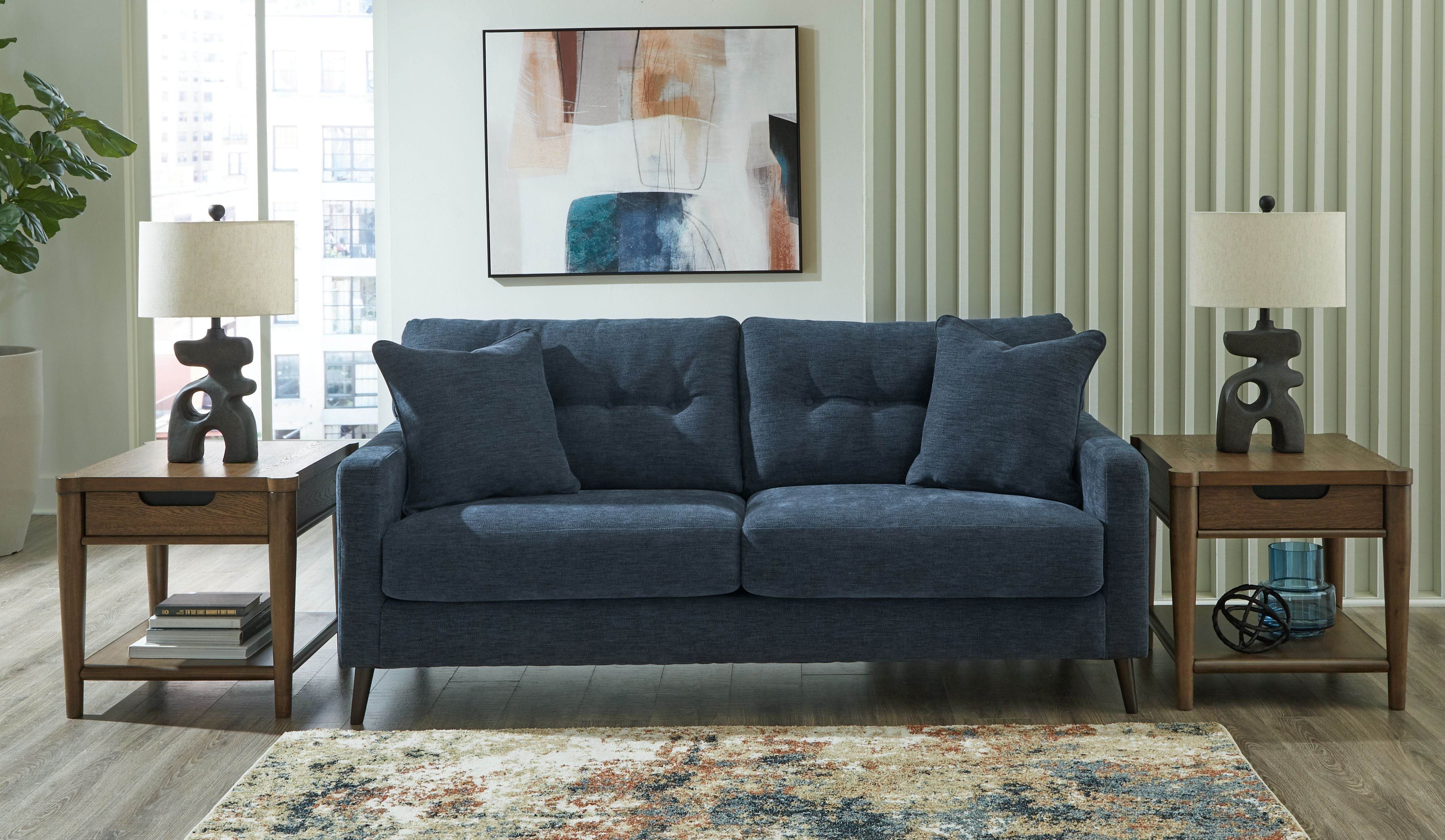 Bixler Living Room Set - Navy Sofa Loveseat-Stationary Sofas & Loveseats-DECOROLALA