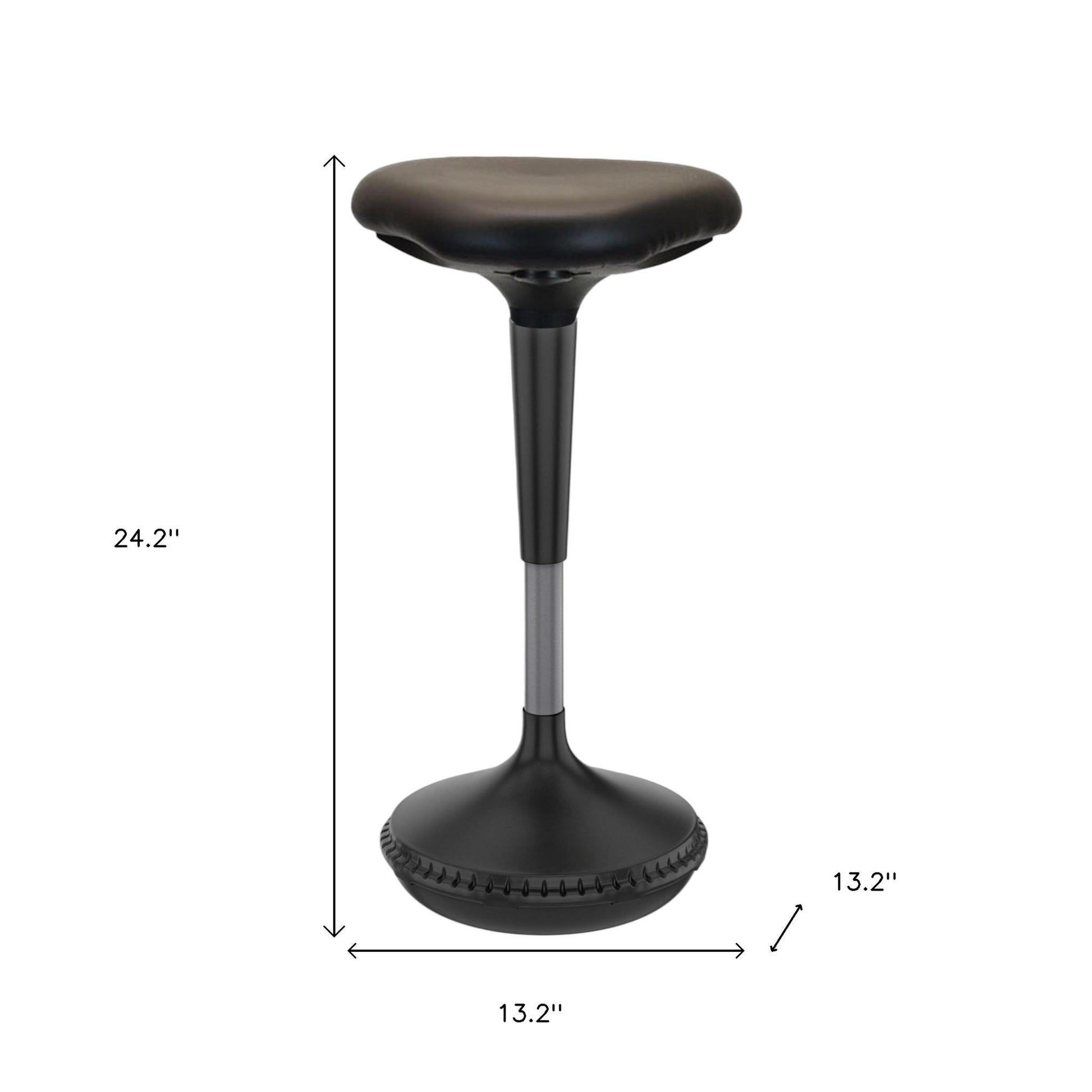 Black Adjustable Height Swivel Office Chair-Office Chairs-DECOROLALA