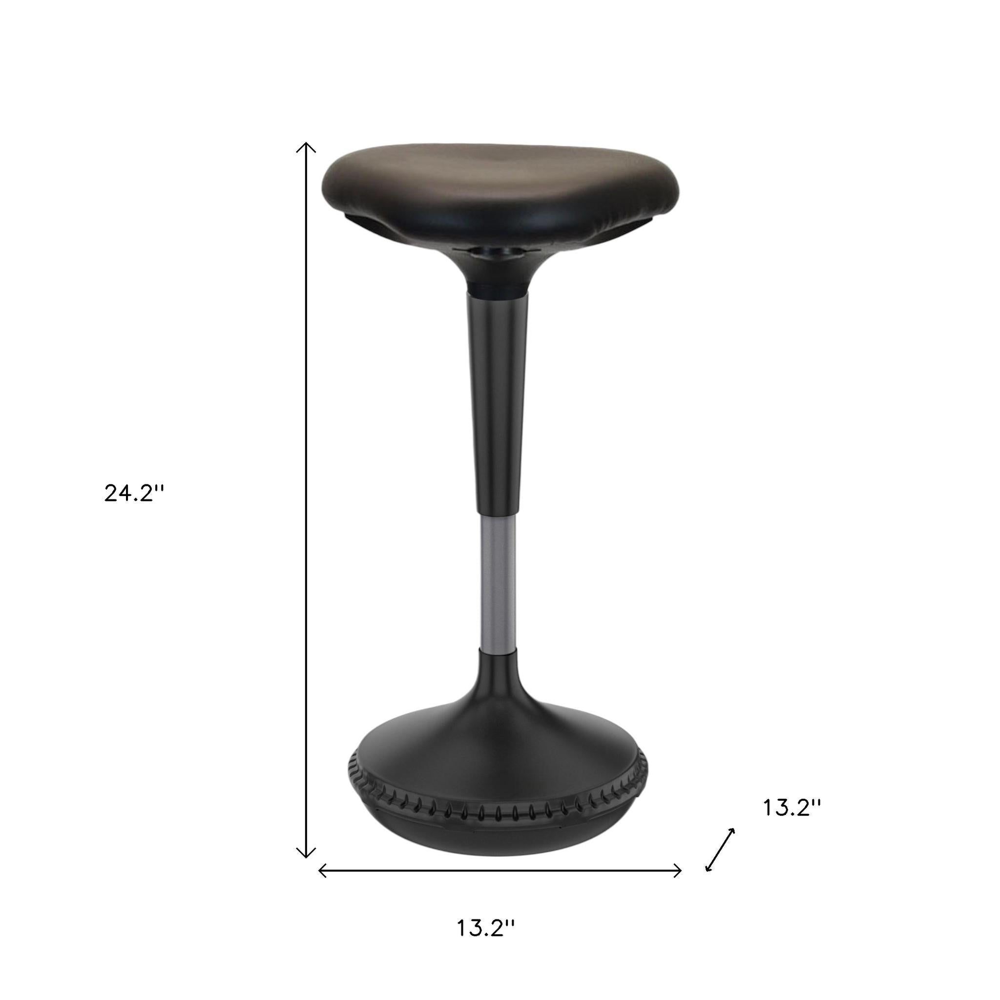 Black Adjustable Height Swivel Office Chair-Office Chairs-DECOROLALA