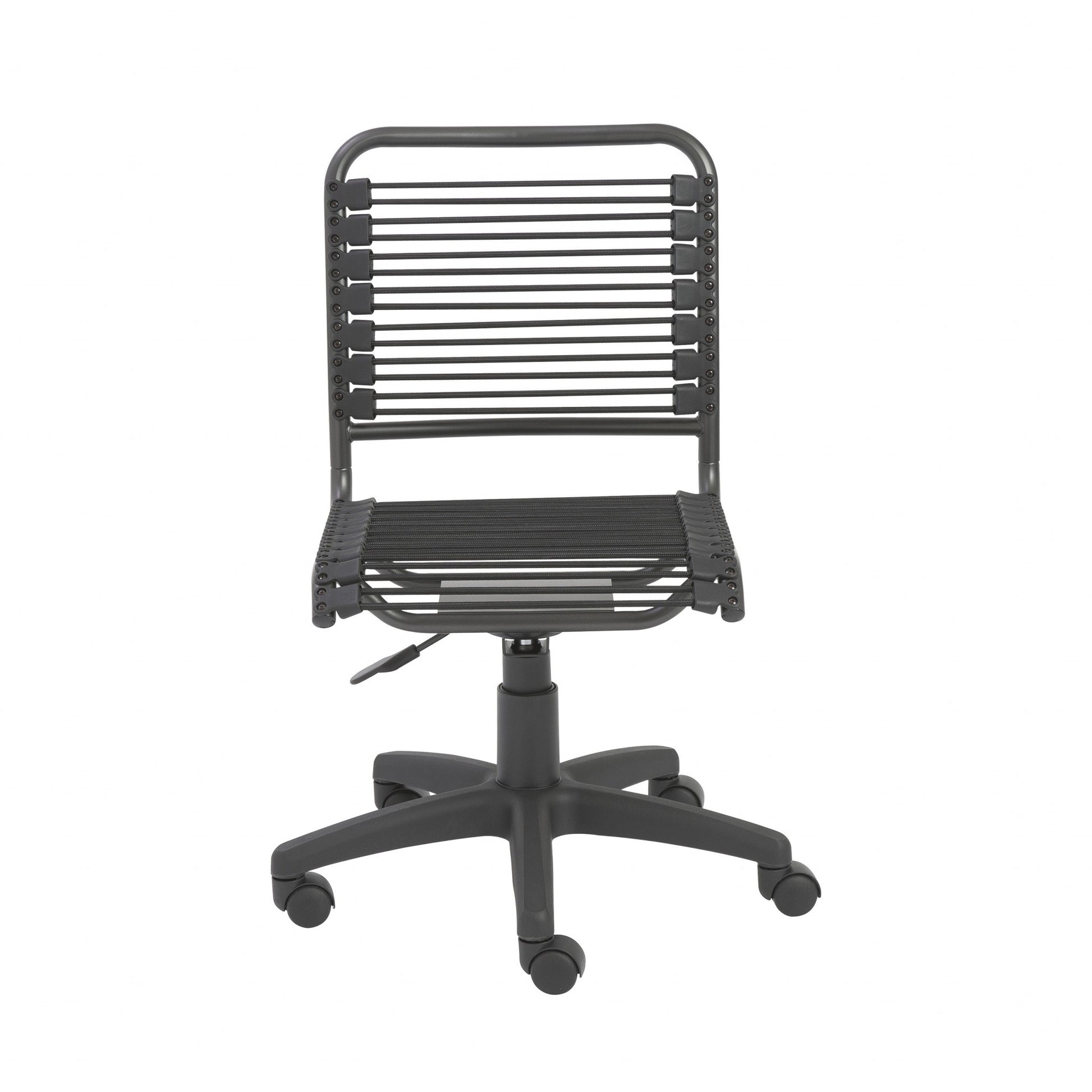 Black Adjustable Swivel Bungee Rolling Office Chair-Office Chairs-DECOROLALA