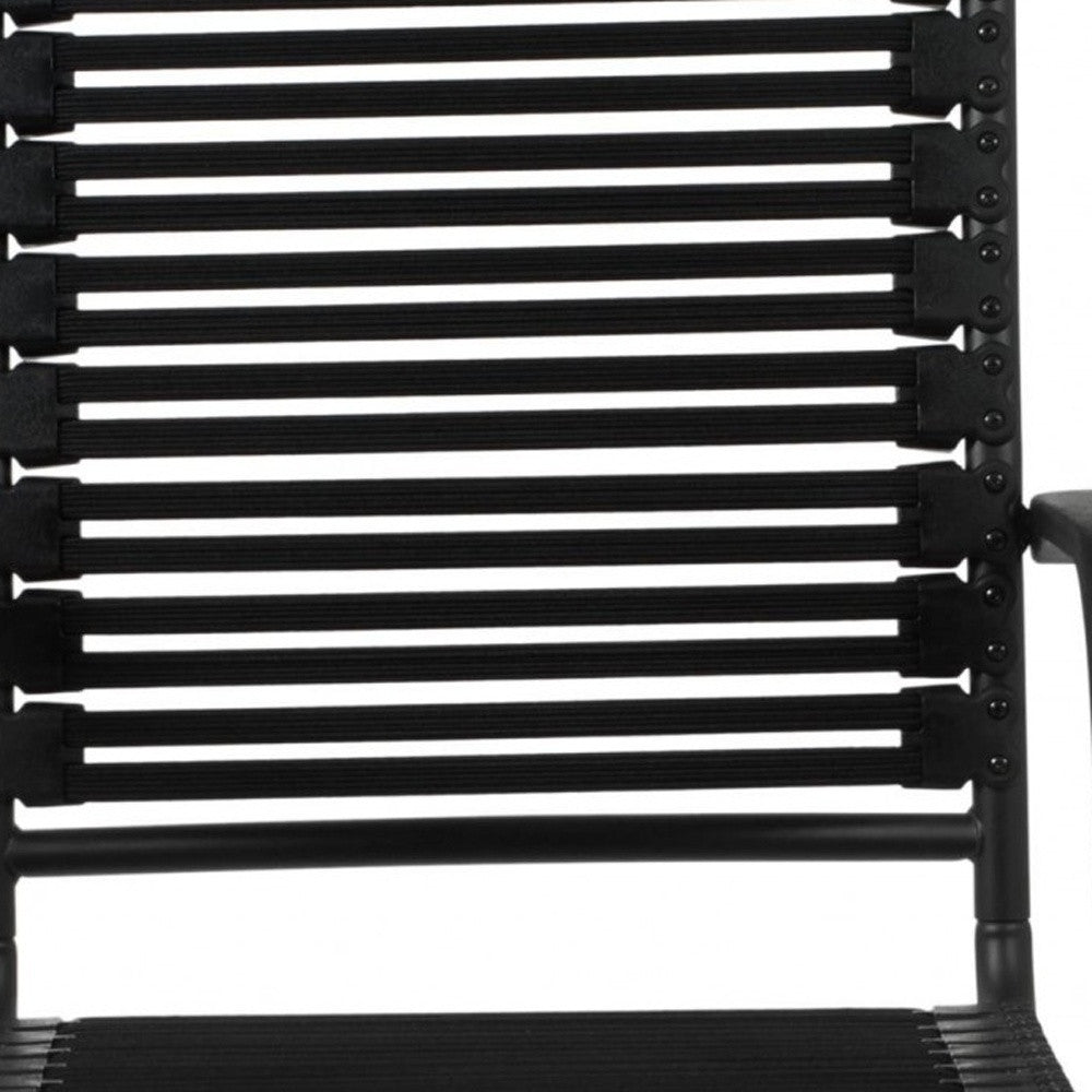 Black Adjustable Swivel Bungee Rolling Office Chair-Office Chairs-DECOROLALA