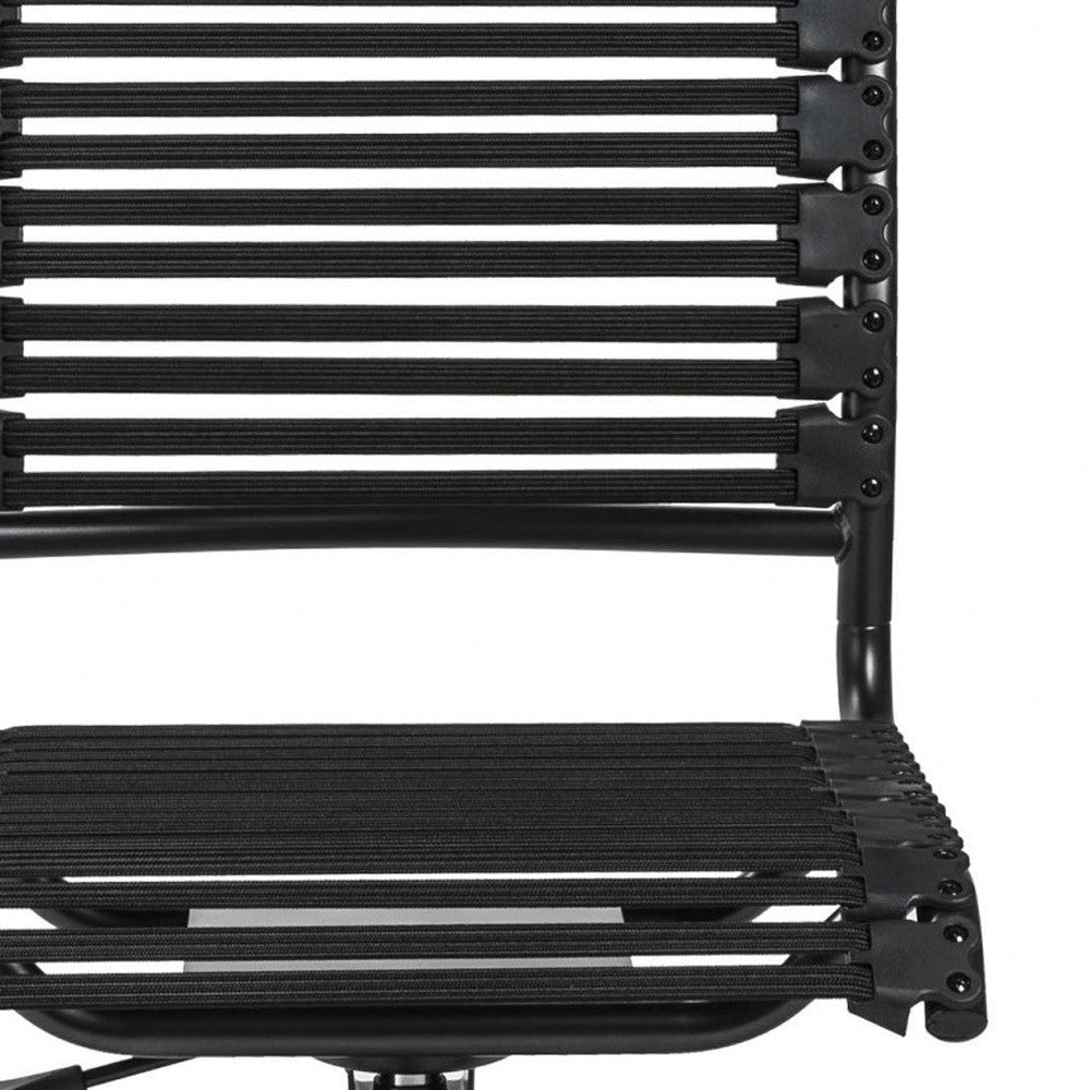 Black Adjustable Swivel Bungee Rolling Office Chair-Office Chairs-DECOROLALA