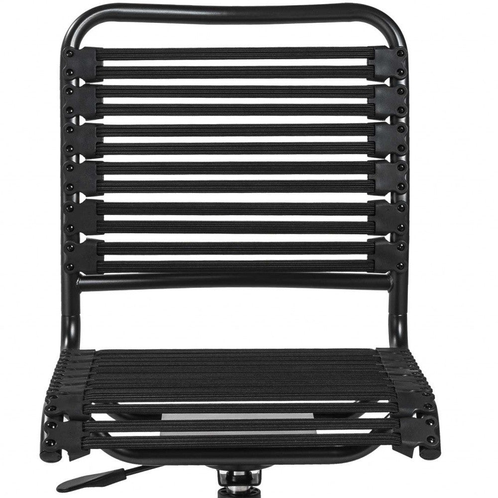 Black Adjustable Swivel Bungee Rolling Office Chair-Office Chairs-DECOROLALA
