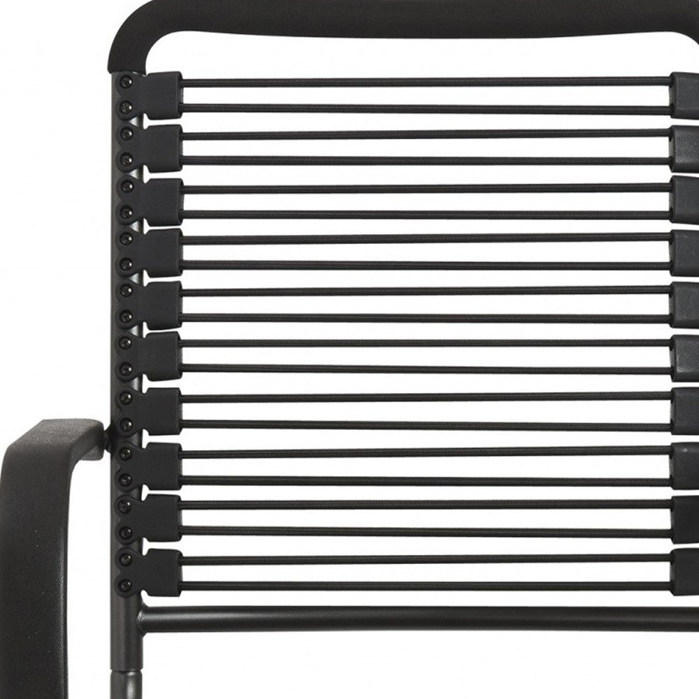 Black Adjustable Swivel Bungee Rolling Office Chair-Office Chairs-DECOROLALA