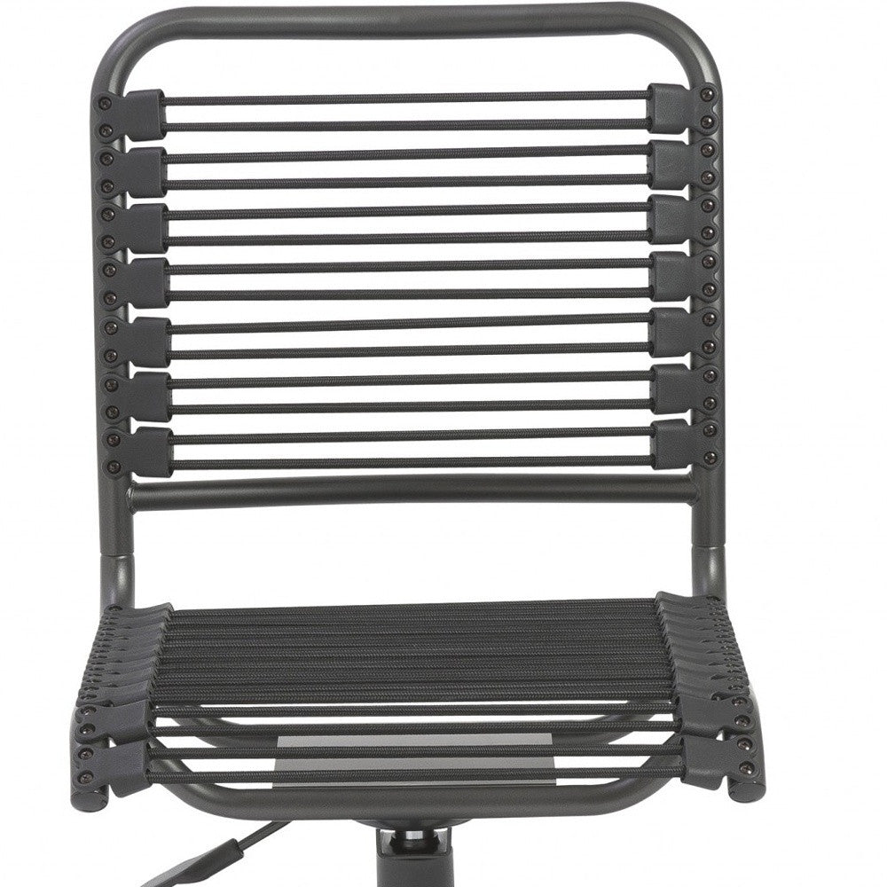 Black Adjustable Swivel Bungee Rolling Office Chair-Office Chairs-DECOROLALA