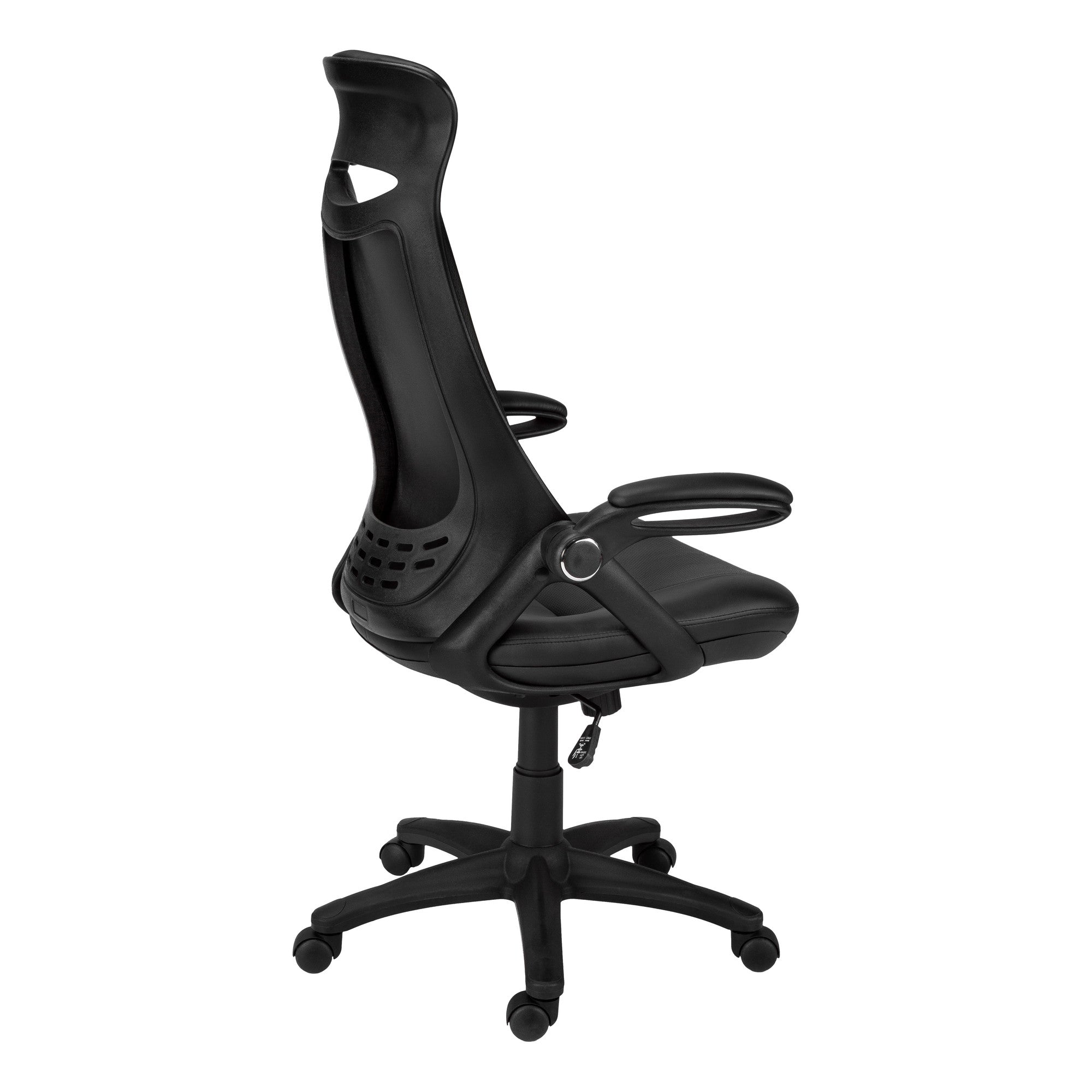 Black Adjustable Swivel Fabric Rolling Executive Office Chair-Office Chairs-DECOROLALA