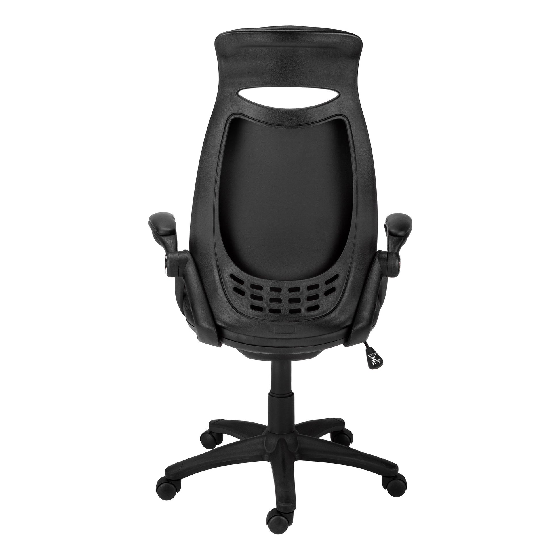 Black Adjustable Swivel Fabric Rolling Executive Office Chair-Office Chairs-DECOROLALA