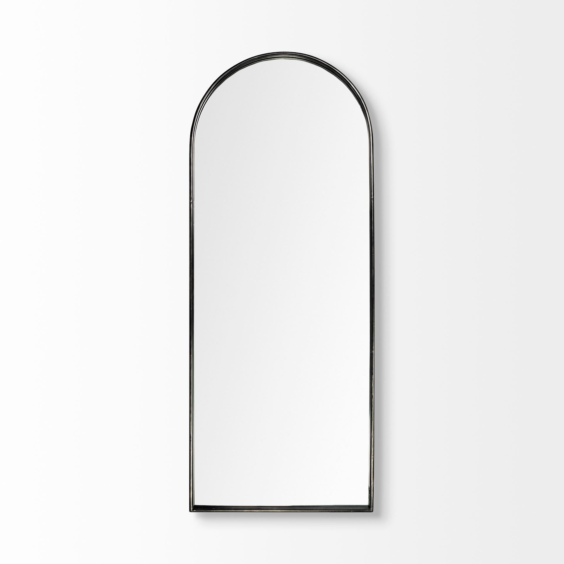 Black Arch Full Length Hanging Metal Mirror-Mirrors-DECOROLALA