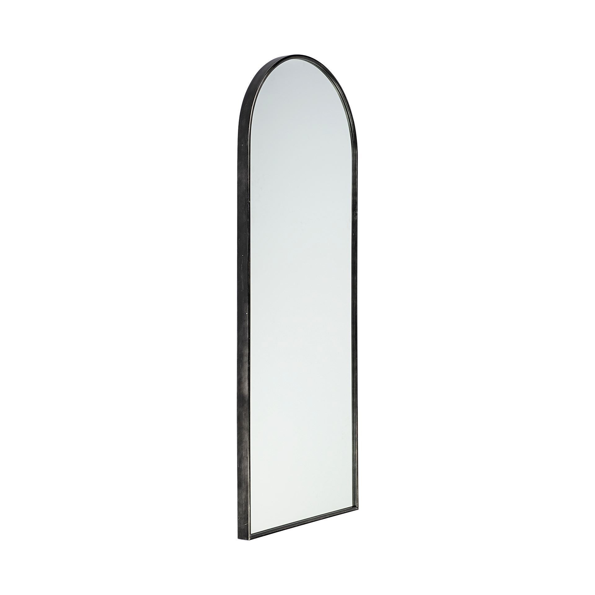 Black Arch Full Length Hanging Metal Mirror-Mirrors-DECOROLALA
