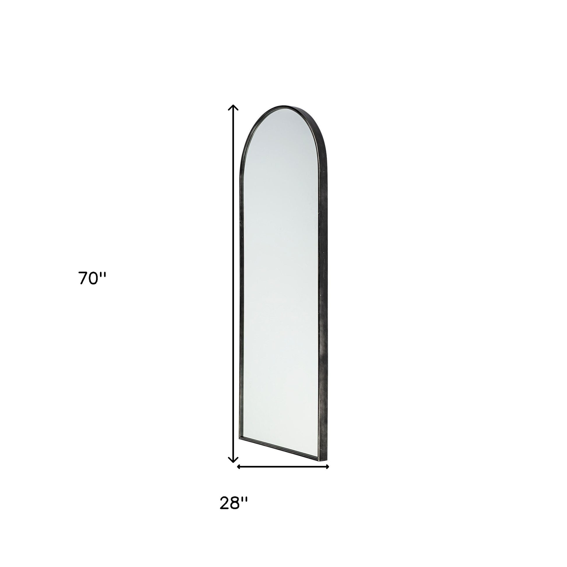 Black Arch Full Length Hanging Metal Mirror-Mirrors-DECOROLALA