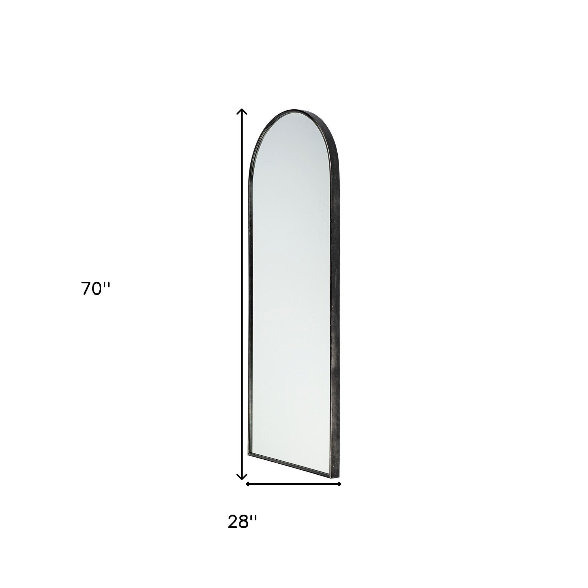 Black Arch Full Length Hanging Metal Mirror-Mirrors-DECOROLALA