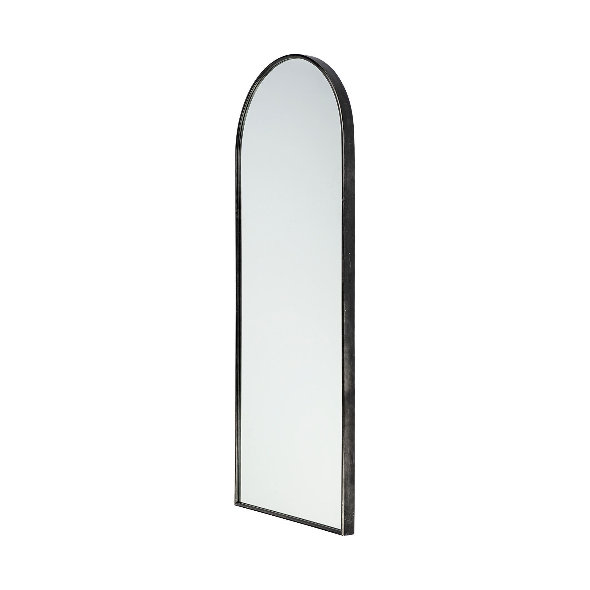 Black Arch Full Length Hanging Metal Mirror-Mirrors-DECOROLALA