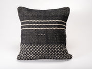 Black Boho Hand Made Decorative Pillow 20" x 20"-Decorative Cushions-DECOROLALA