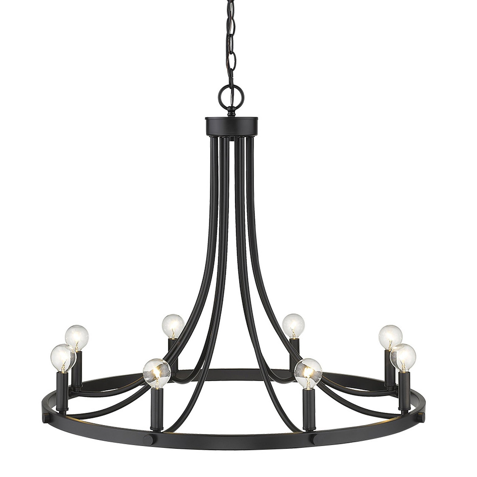 Black Candle Style Eight Light Metal Dimmable Chandelier-Chandeliers-DECOROLALA