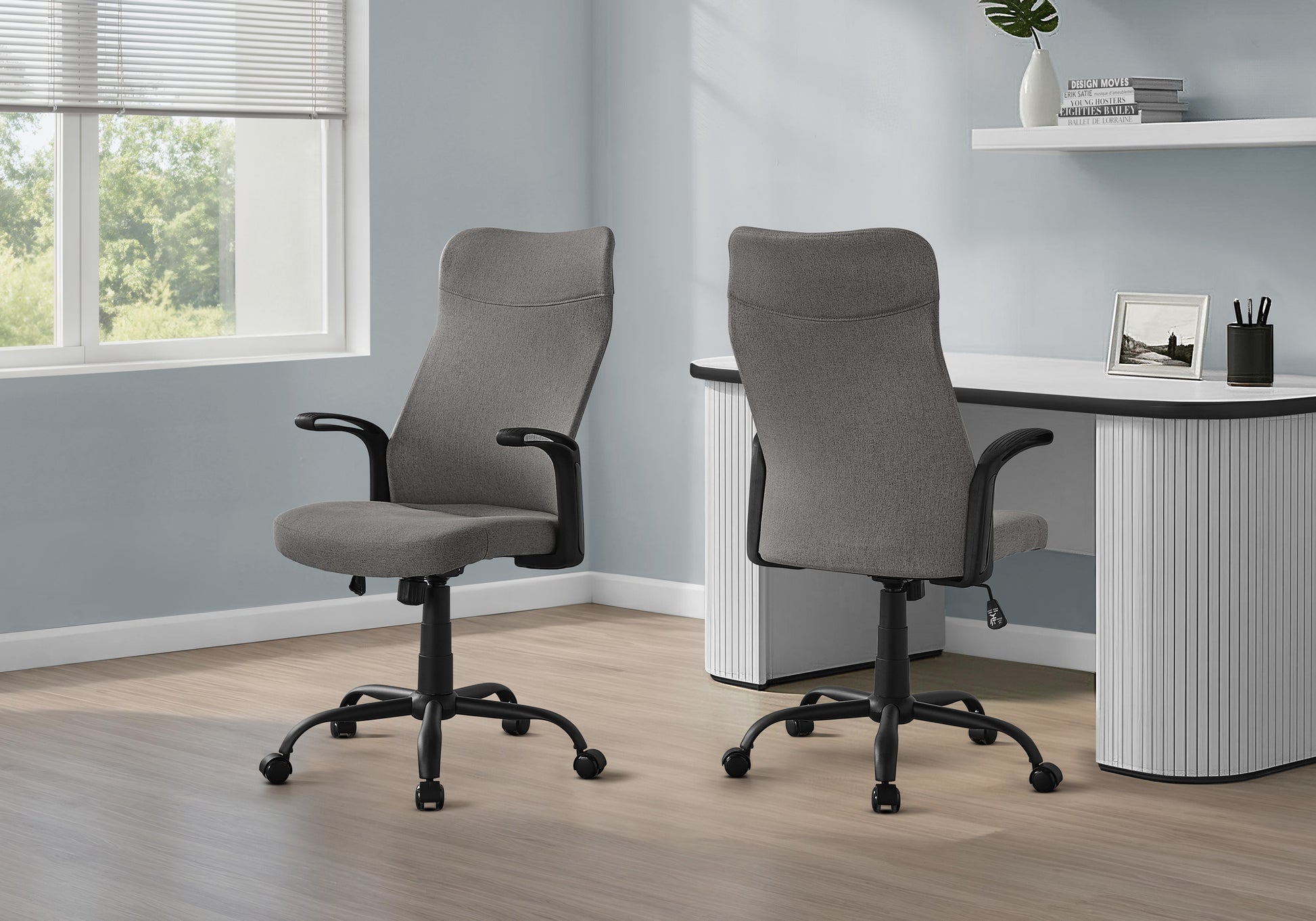 Black Executive Office Chair with Headrest-Office Chair-DECOROLALA