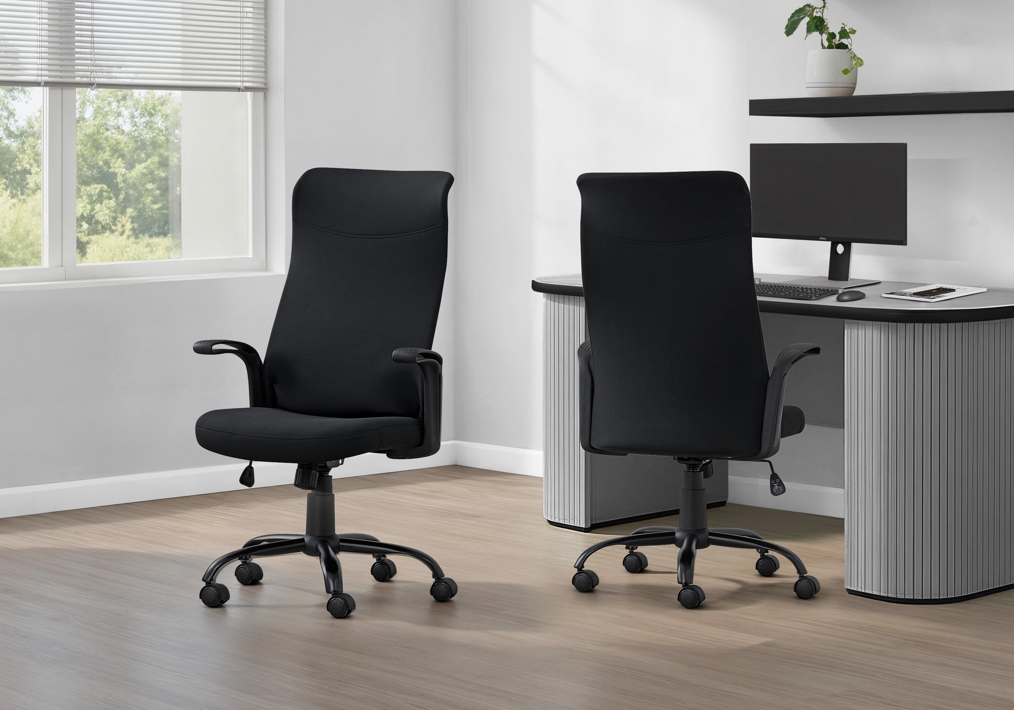 Black Executive Office Chair with Headrest-Office Chair-DECOROLALA