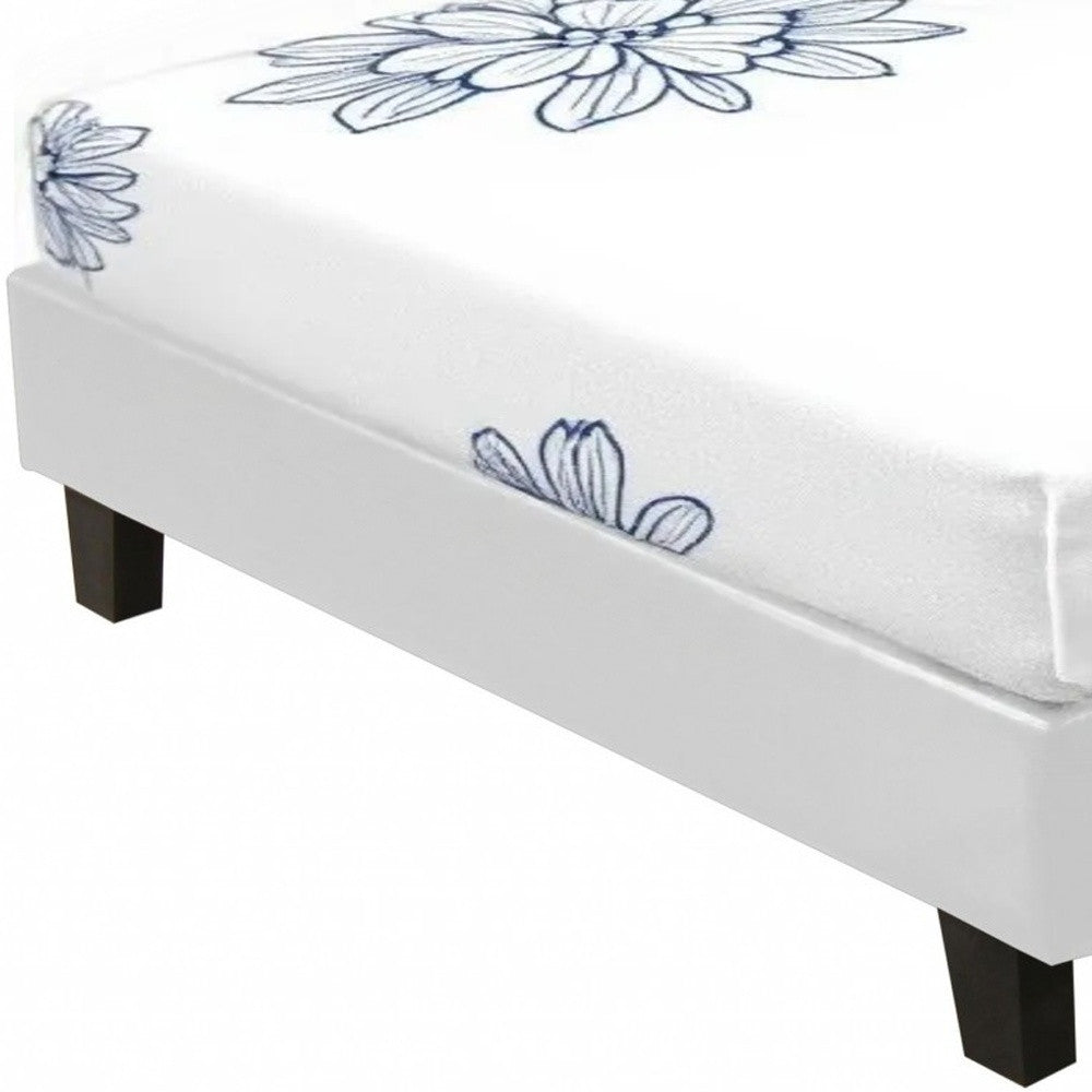 Black Faux Leather Queen Bed Frame-Standard Beds-DECOROLALA