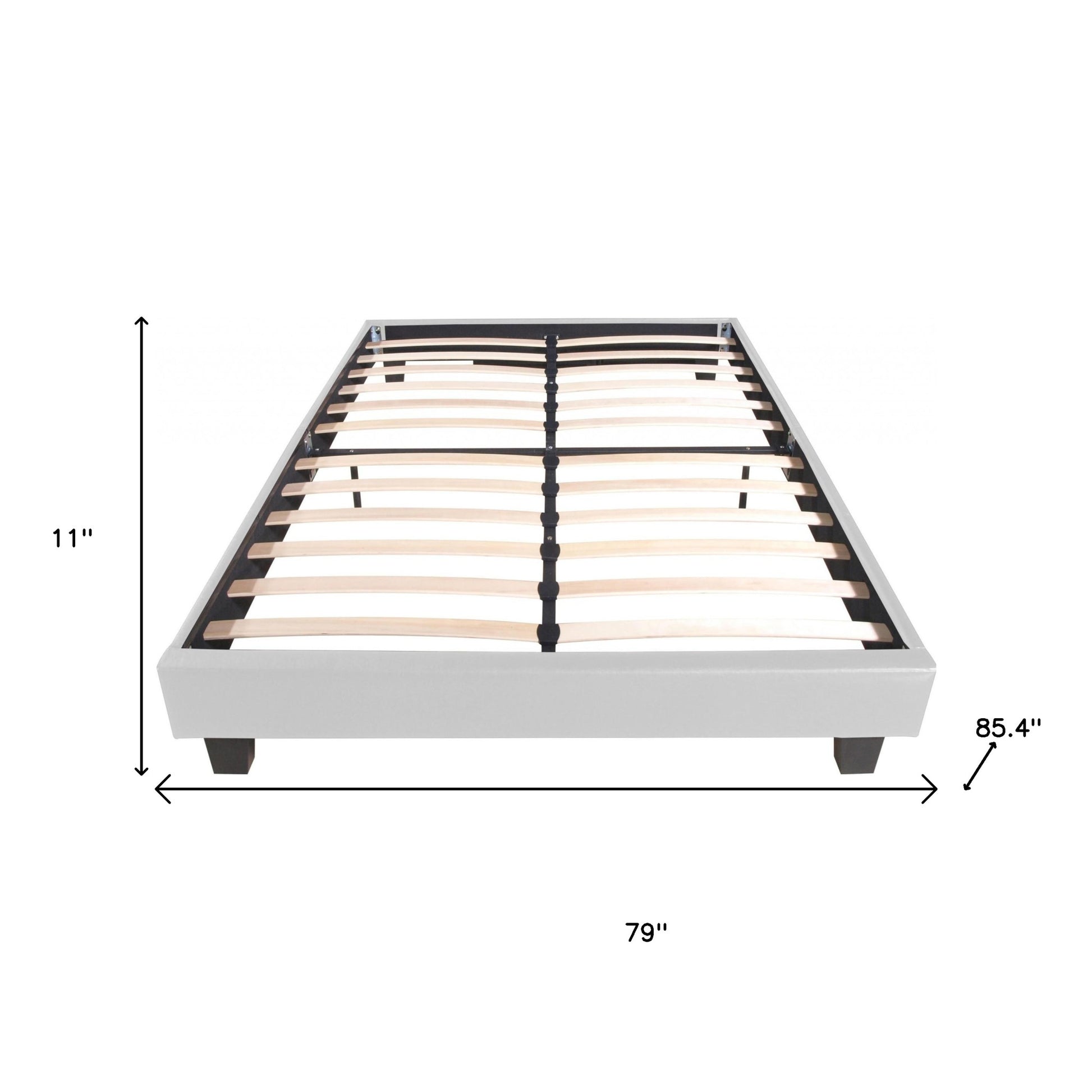 Black Faux Leather Queen Bed Frame-Standard Beds-DECOROLALA