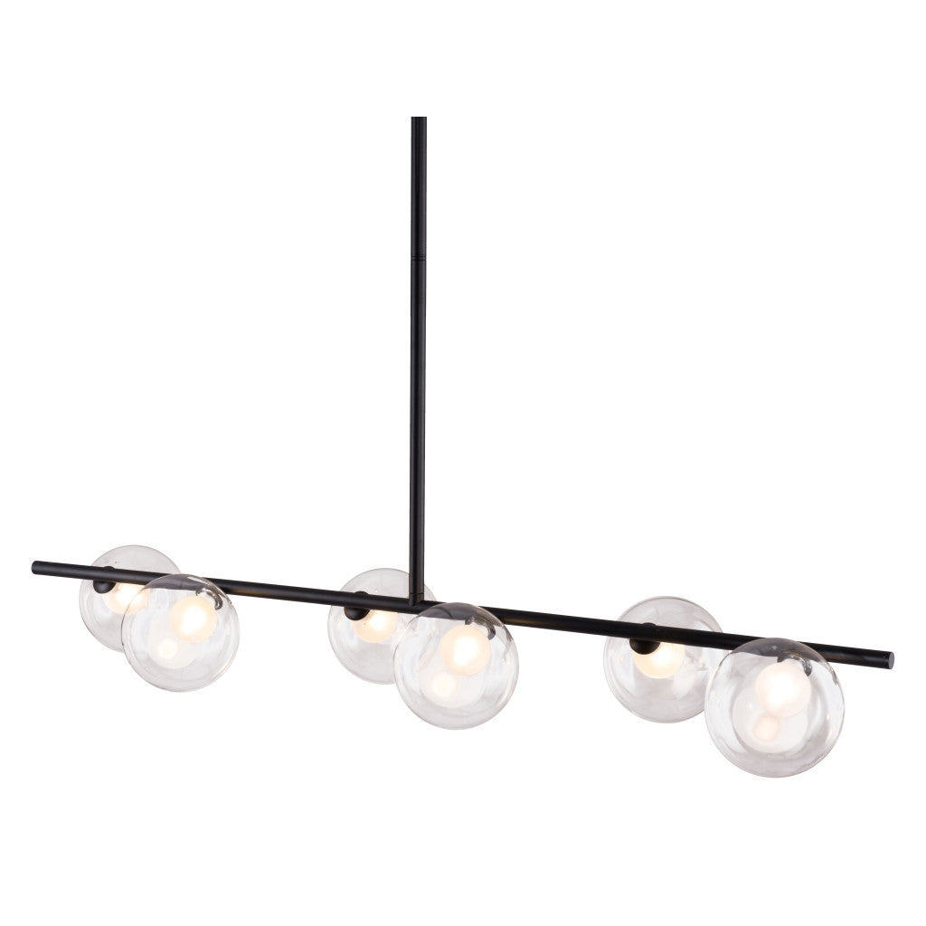 Black Kitchen Island Six Light Metal Ceiling Light-Chandeliers-DECOROLALA