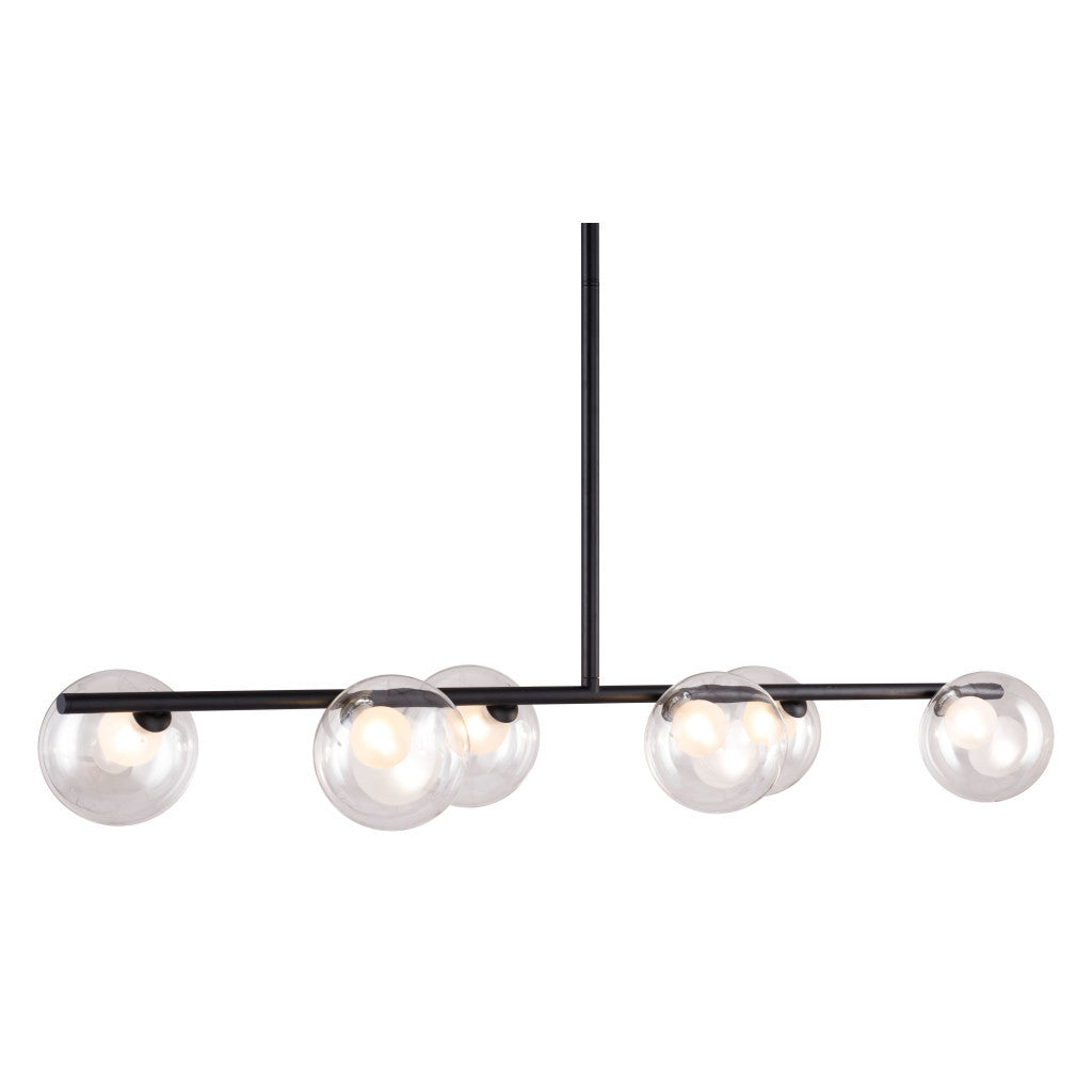 Black Kitchen Island Six Light Metal Ceiling Light-Chandeliers-DECOROLALA