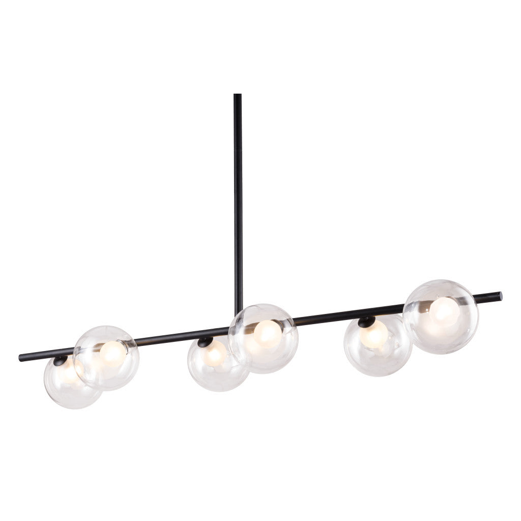 Black Kitchen Island Six Light Metal Ceiling Light-Chandeliers-DECOROLALA