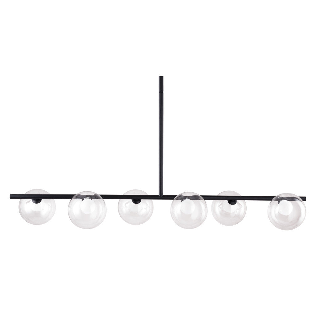 Black Kitchen Island Six Light Metal Ceiling Light-Chandeliers-DECOROLALA
