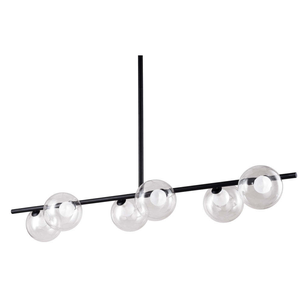 Black Kitchen Island Six Light Metal Ceiling Light-Chandeliers-DECOROLALA