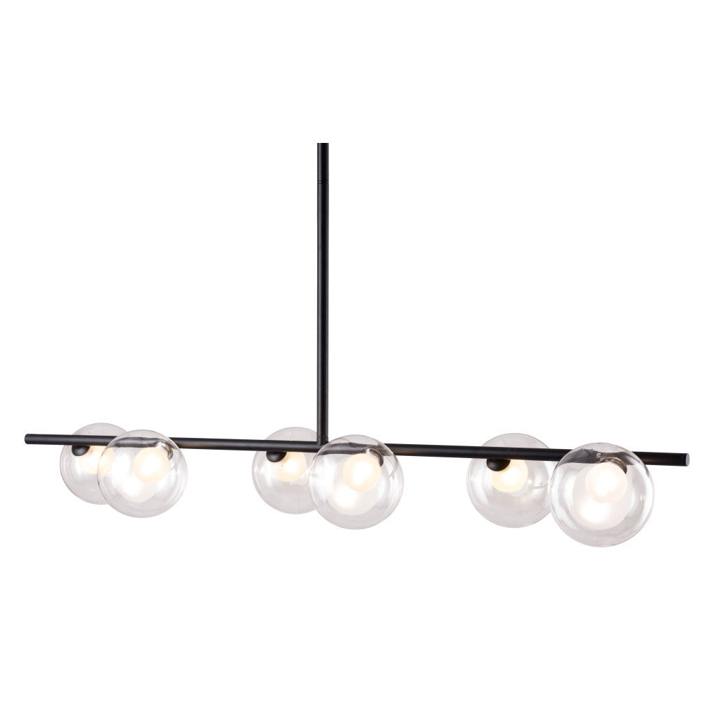 Black Kitchen Island Six Light Metal Ceiling Light-Chandeliers-DECOROLALA