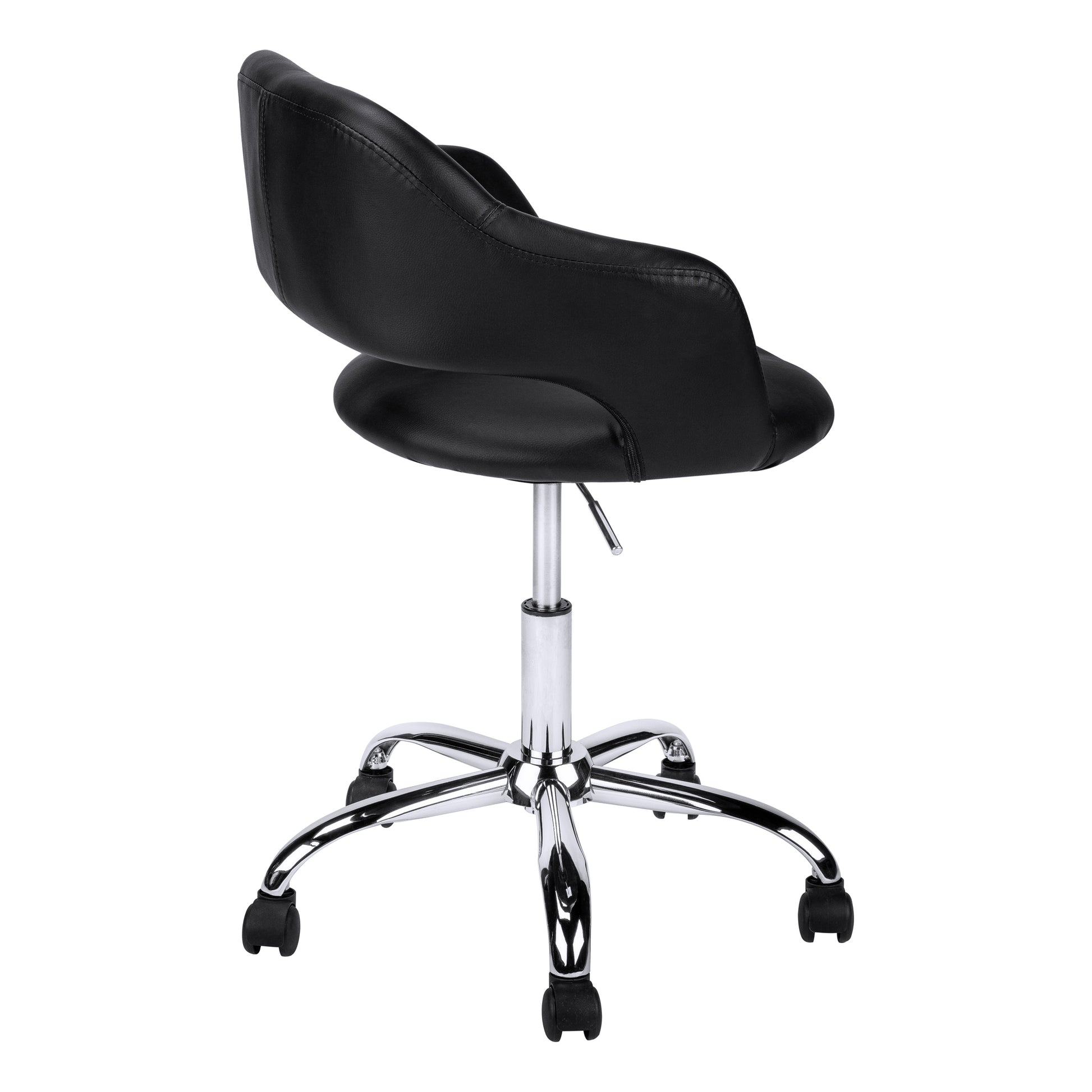 Black Leather-Look Office Chair with Hydraulic Lift-Computer Desk-DECOROLALA