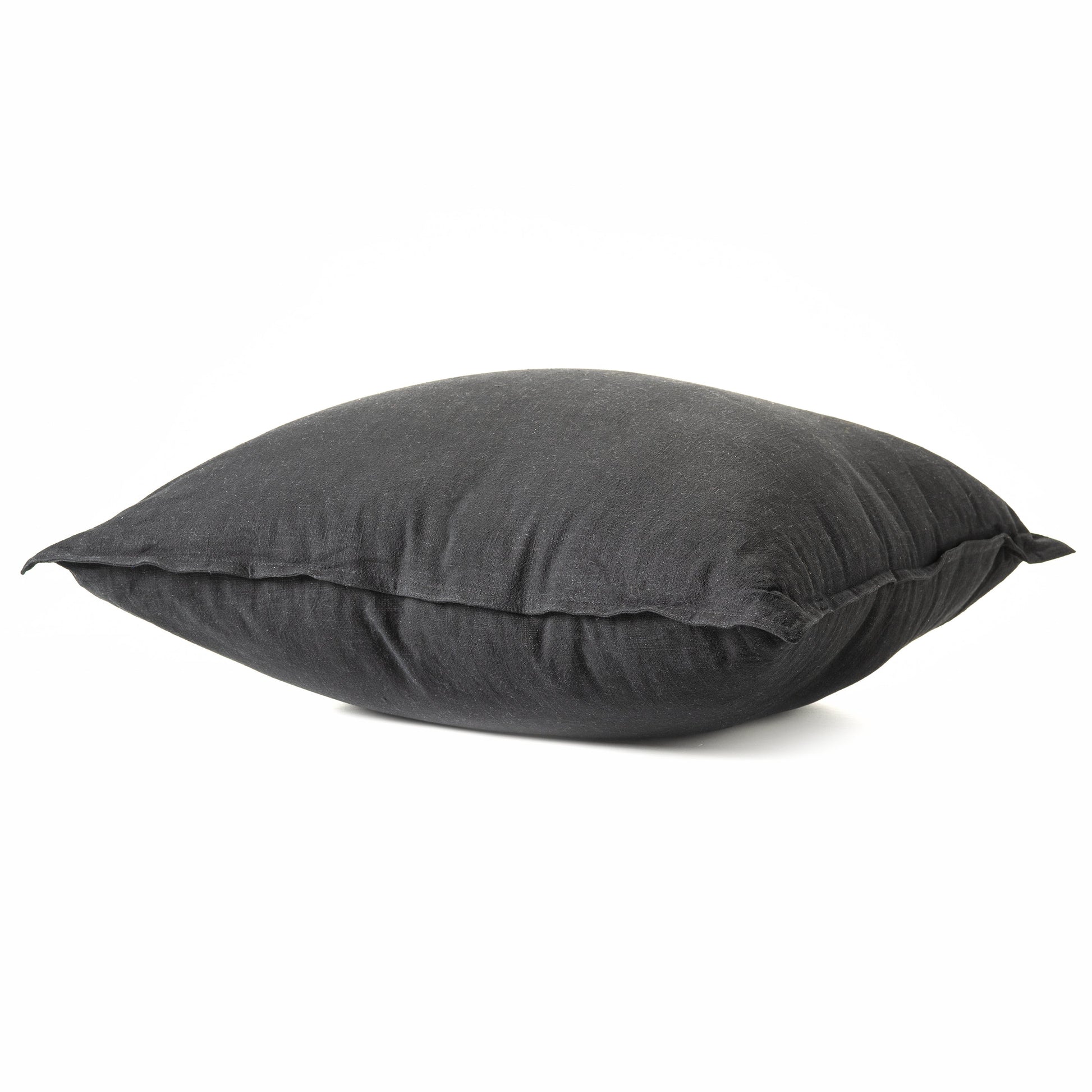 Black Linen Decorative Pillow 24" x 24"-Decorative Cushions-DECOROLALA