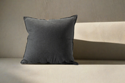 Black Linen Decorative Pillow 24" x 24"-Decorative Cushions-DECOROLALA