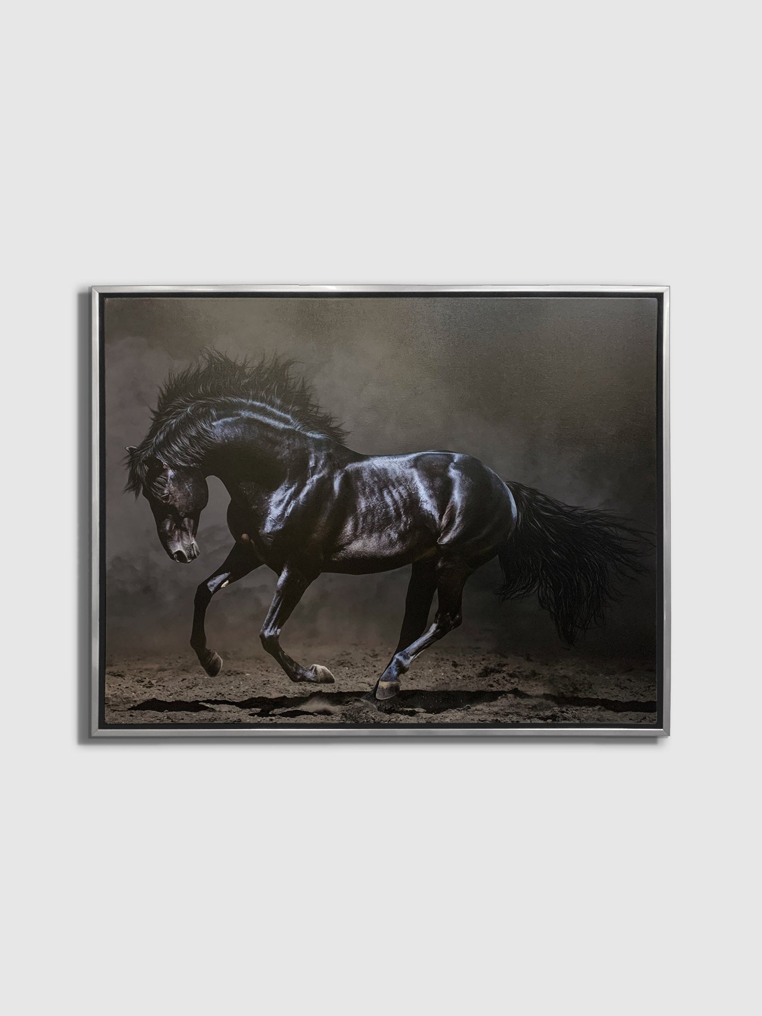 Black Majestic Horse - Wildlife Canvas Art - Diamond varnish-Wall Art-DECOROLALA