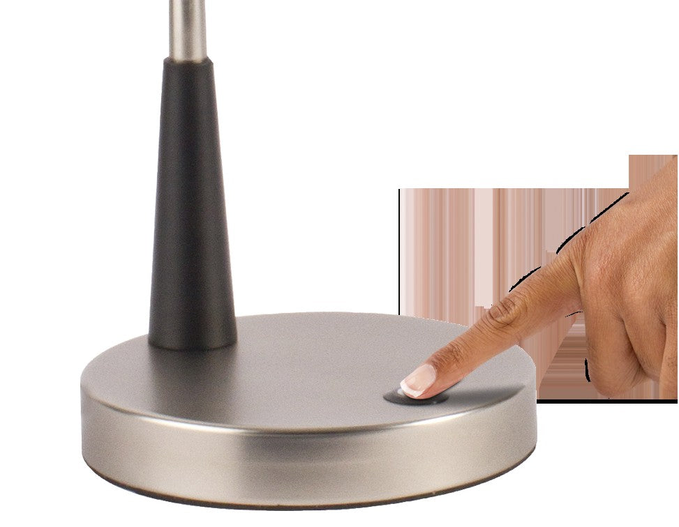 Black Matte and Silver LED Adjustable Desk Lamp-Table Lamps-DECOROLALA